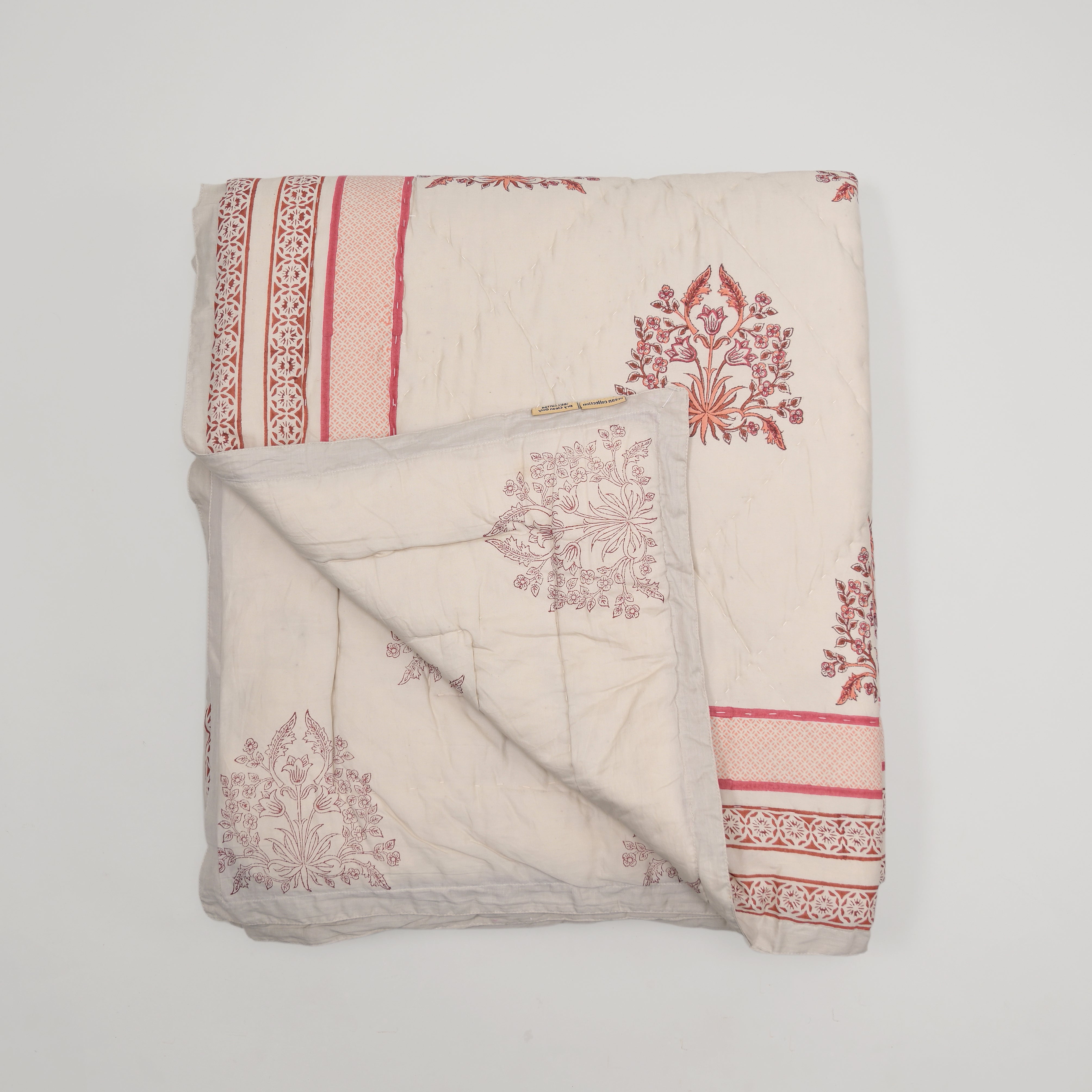 Crimson Heritage Block Printed Reversible Quilt