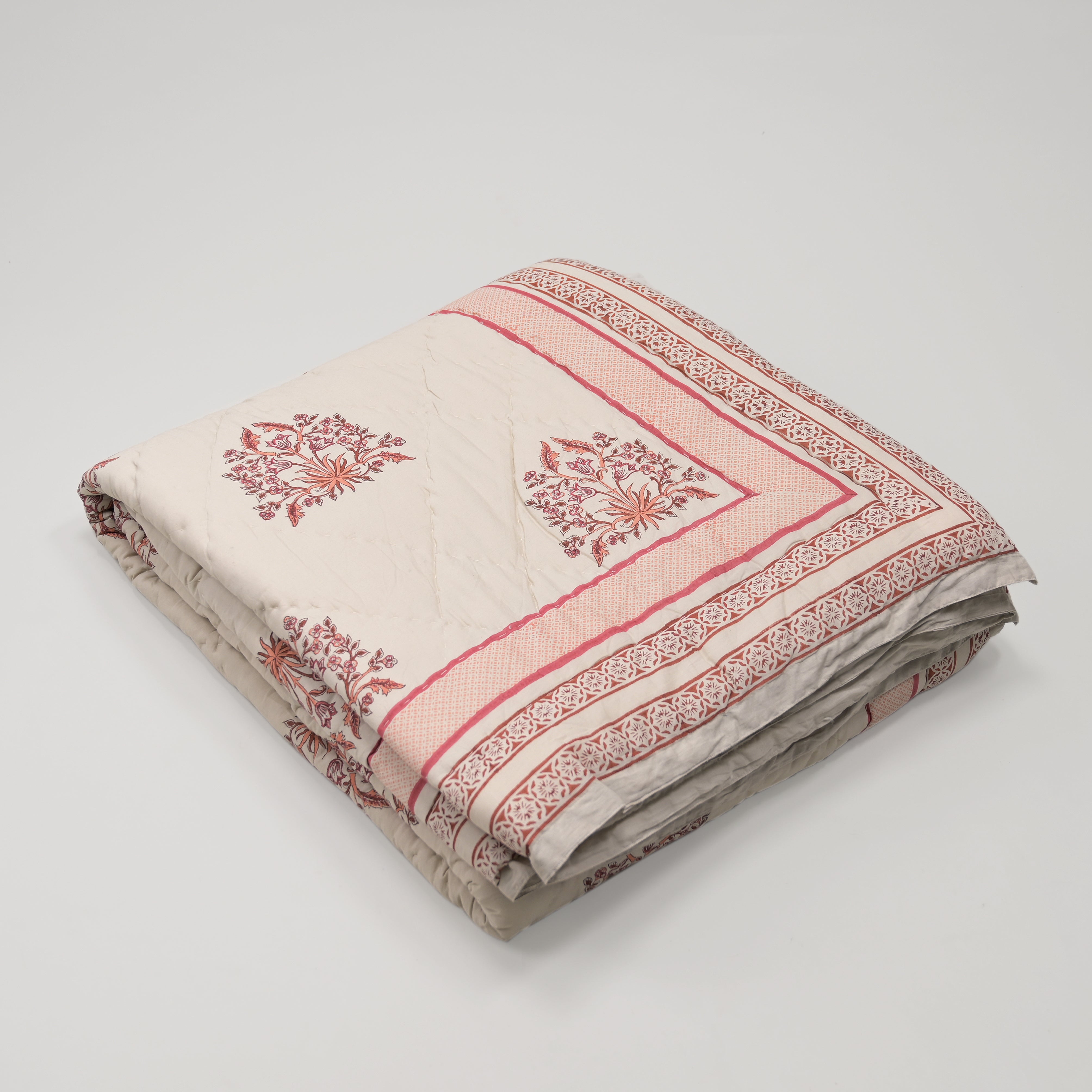 Crimson Heritage Block Printed Reversible Quilt