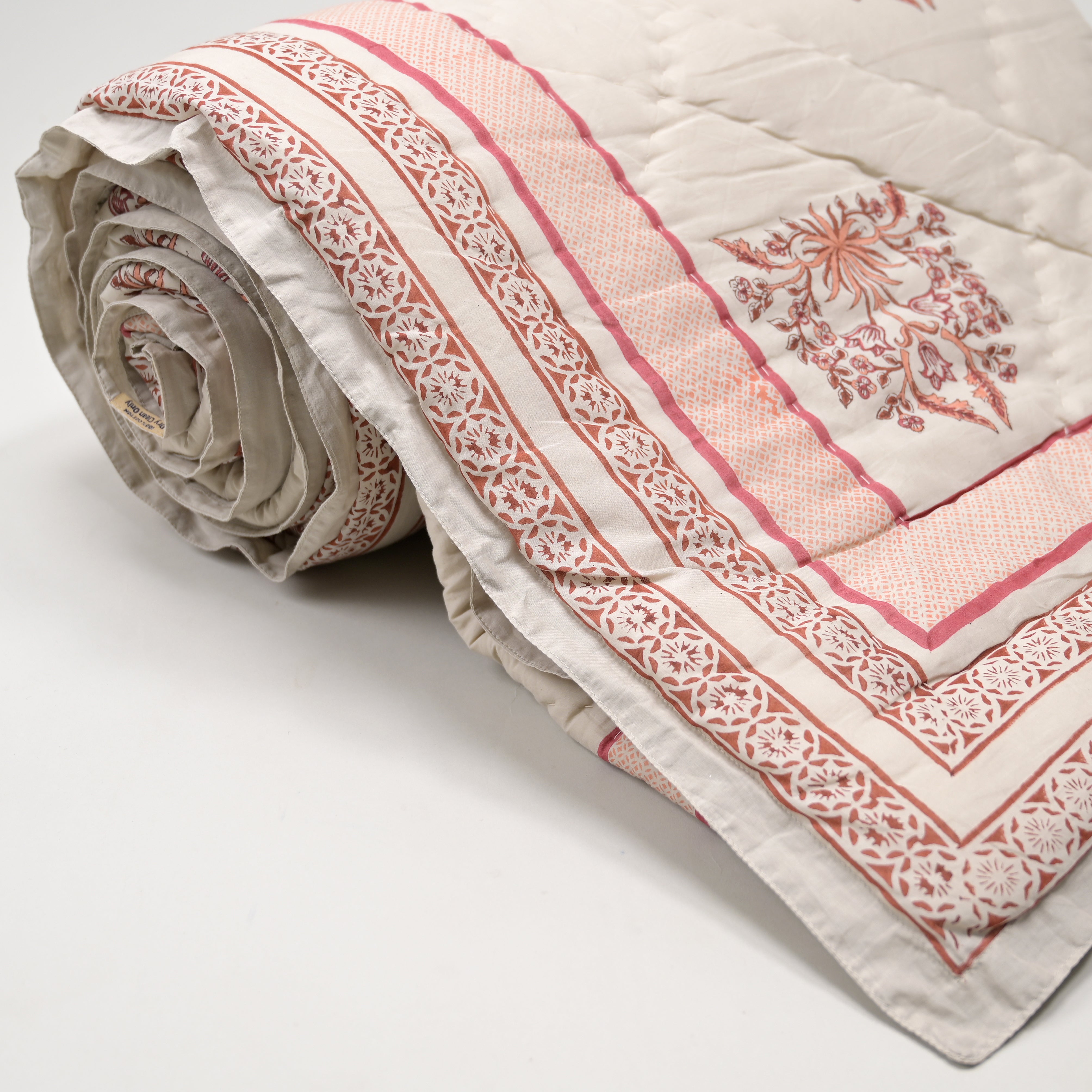 Crimson Heritage Block Printed Reversible Quilt