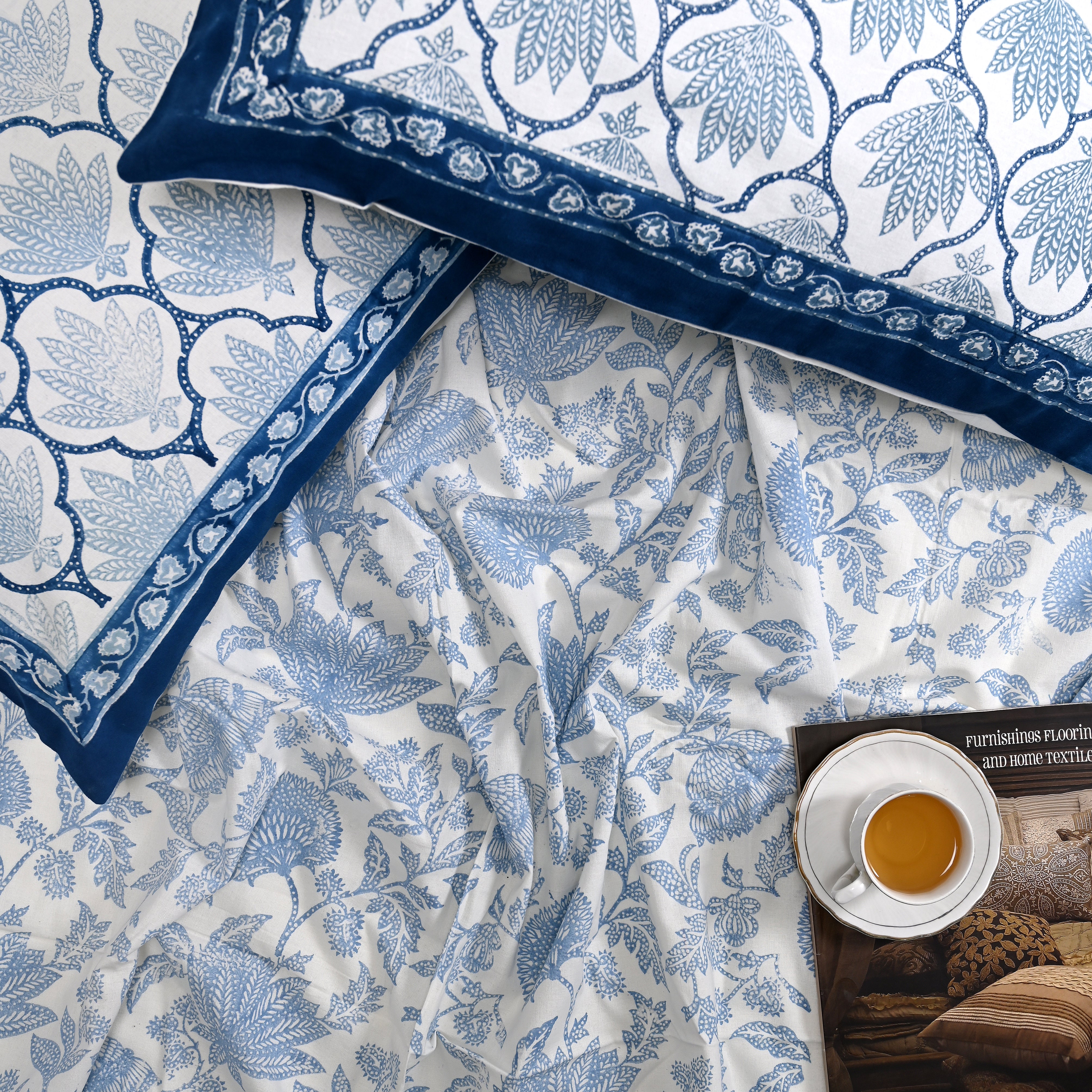 Ajrak Block Printed Bed Sheet set