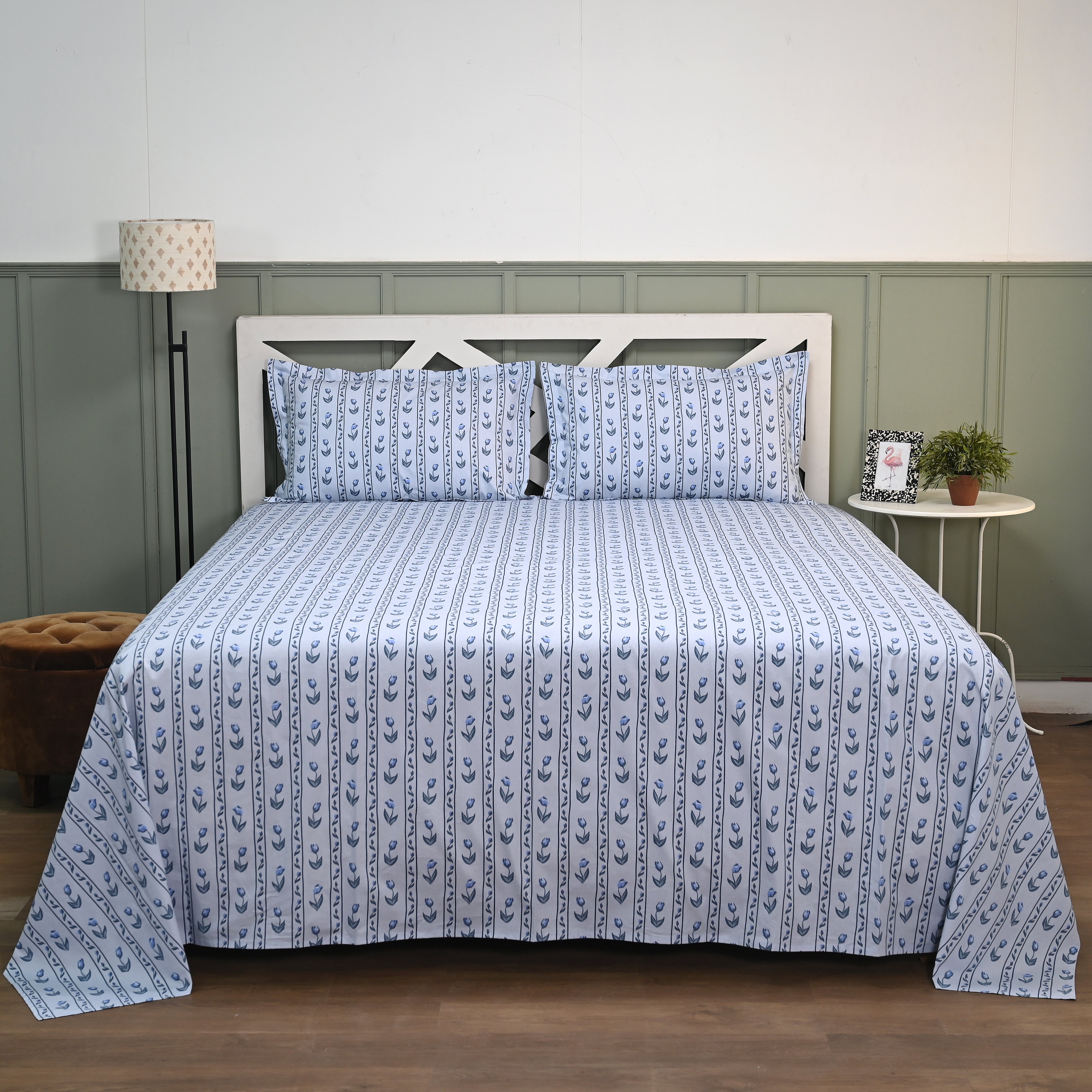 Tulip Serenade 300 TC Luxury Cotton Sheets – Premium Printed Bedsheet Set