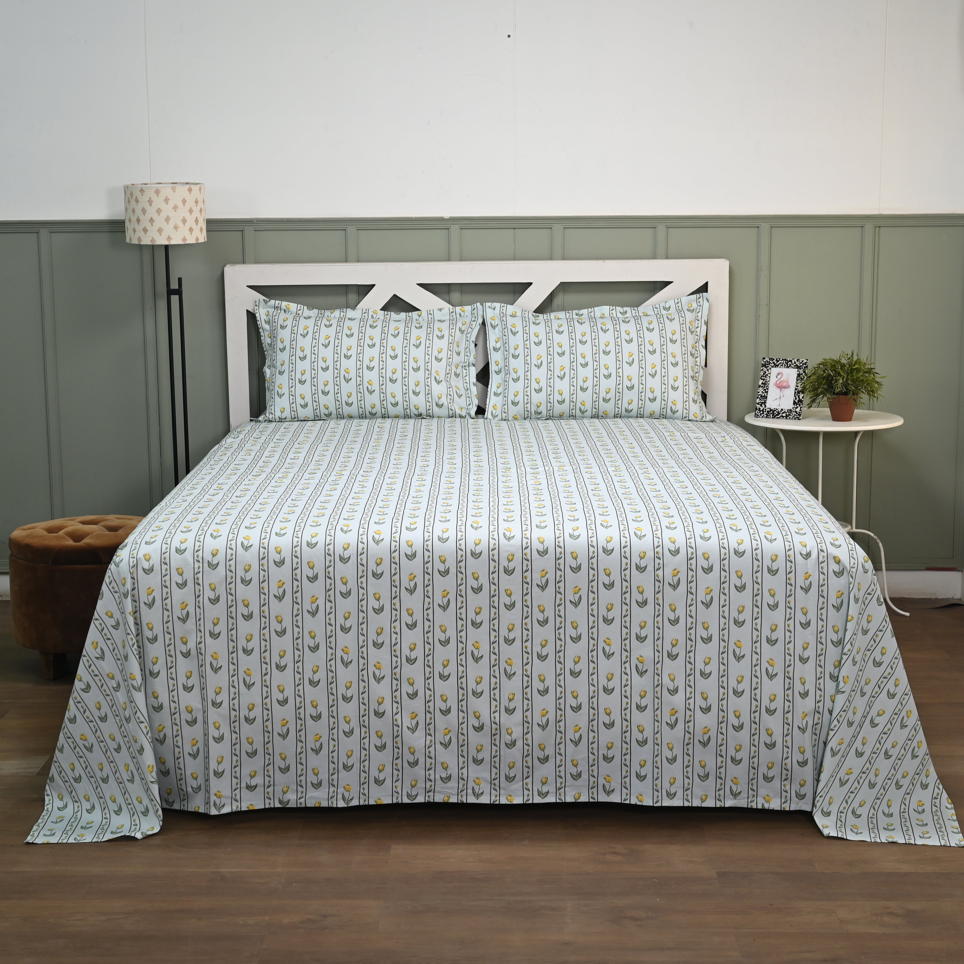 Tulip Serenade 300 TC Luxury Cotton Sheets – Premium Printed Bedsheet Set