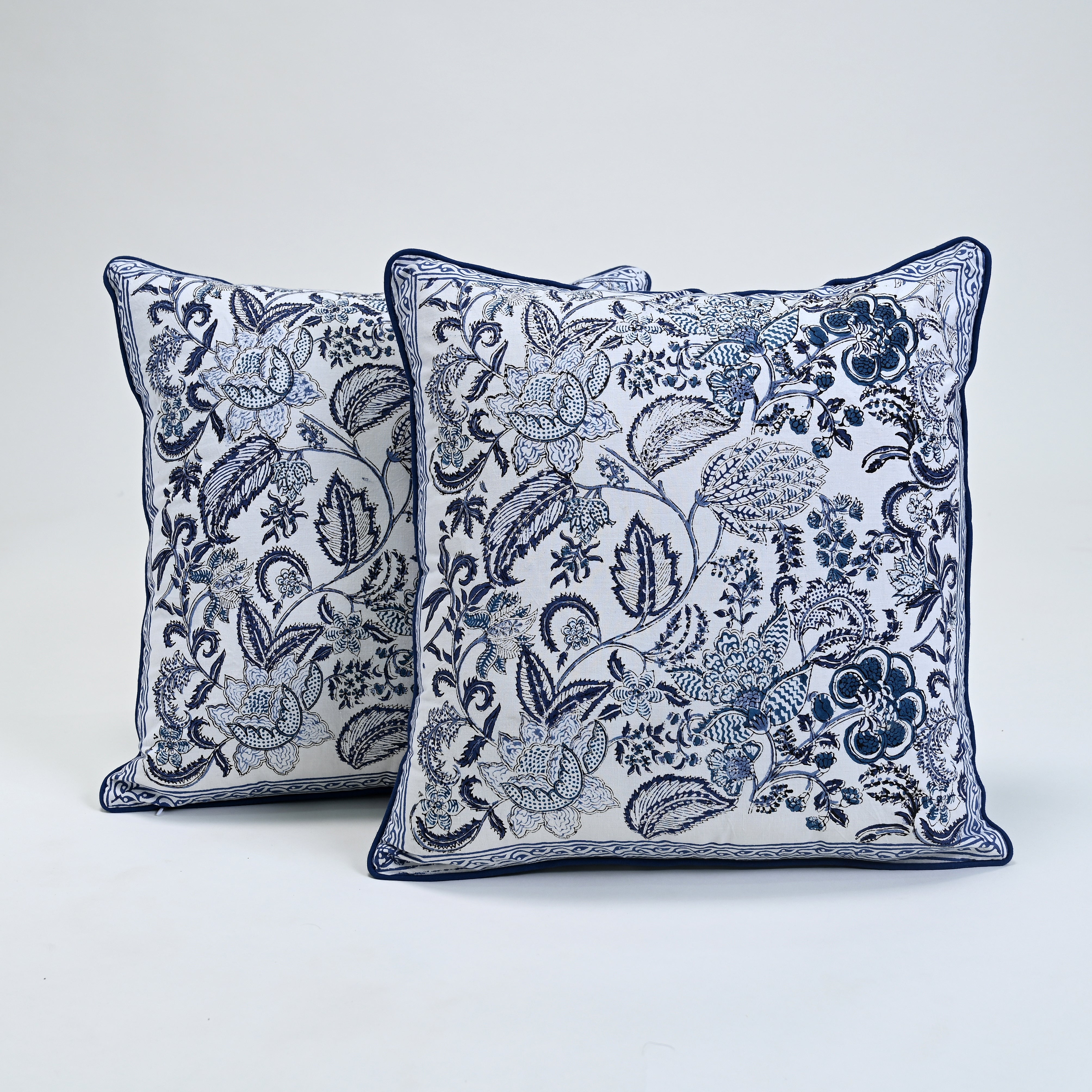 Euphotir Block Printed Cushion Set of 2