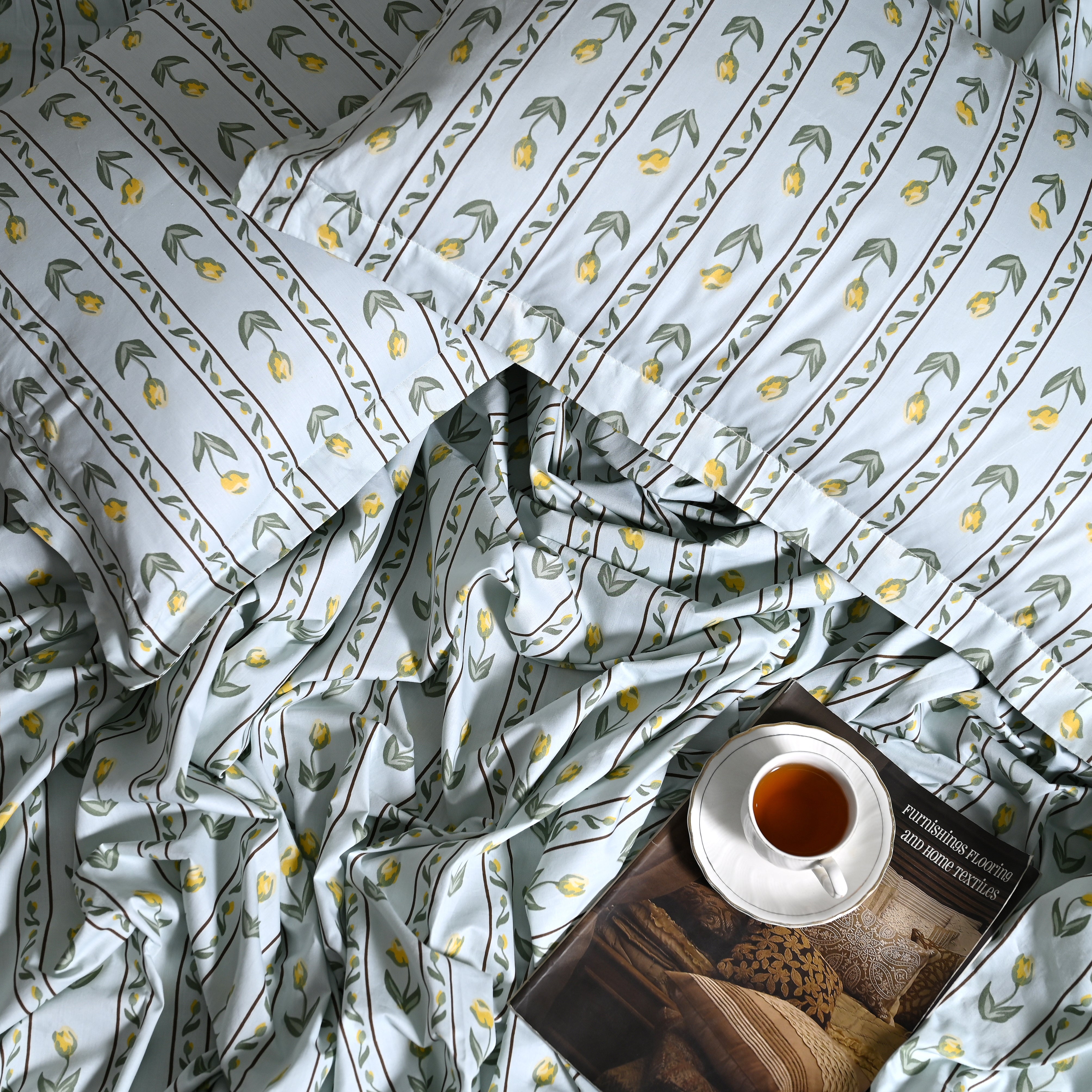 Tulip Serenade 300 TC Luxury Cotton Sheets – Premium Printed Bedsheet Set