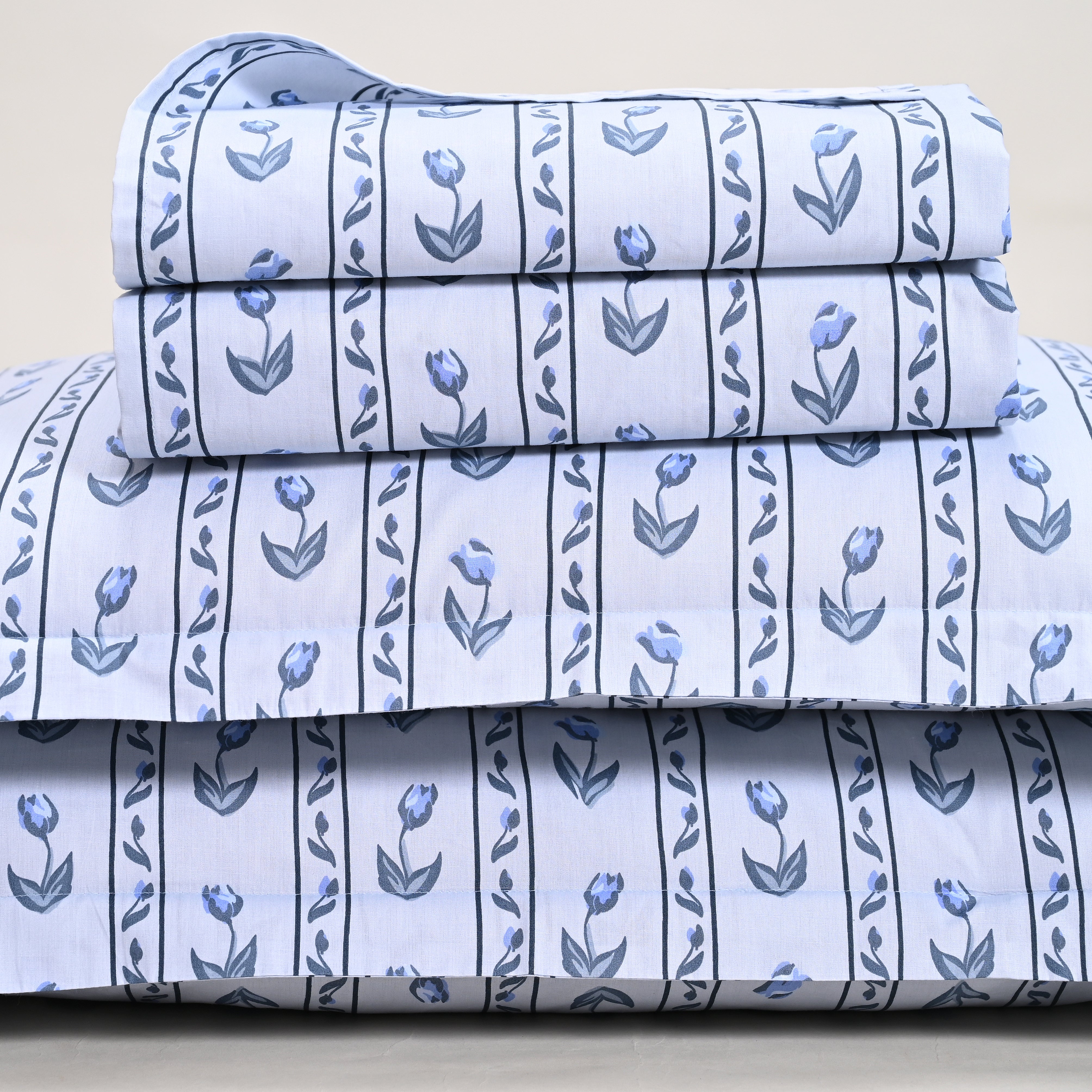 Tulip Serenade 300 TC Luxury Cotton Sheets – Premium Printed Bedsheet Set