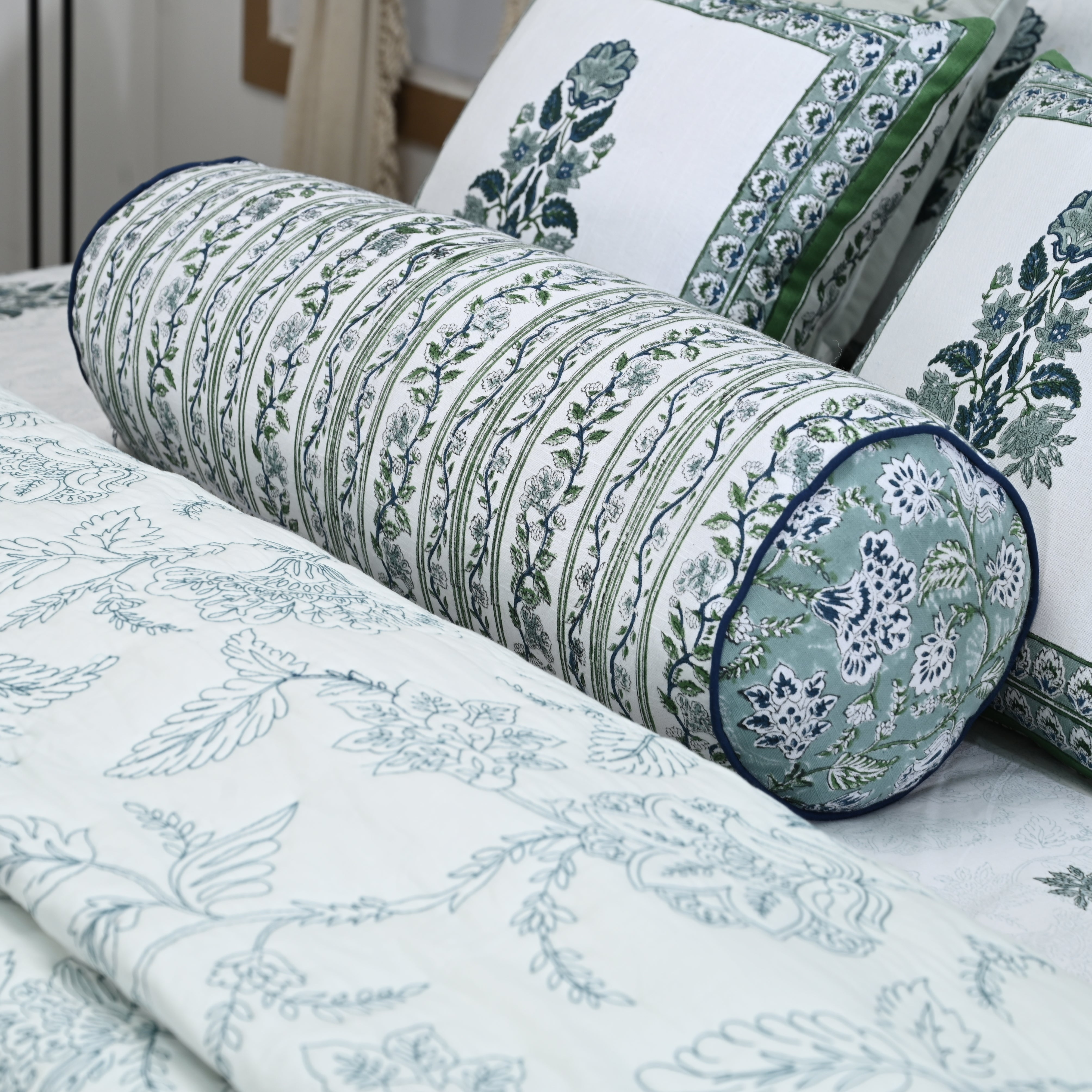 Hanami Embroidered Quilted Coverlet