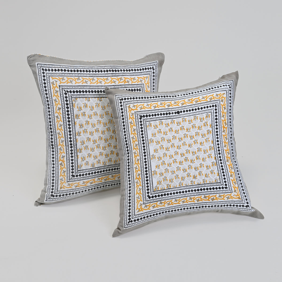 Sienna Border – Block Printed Cushion Covers | Pack of 2