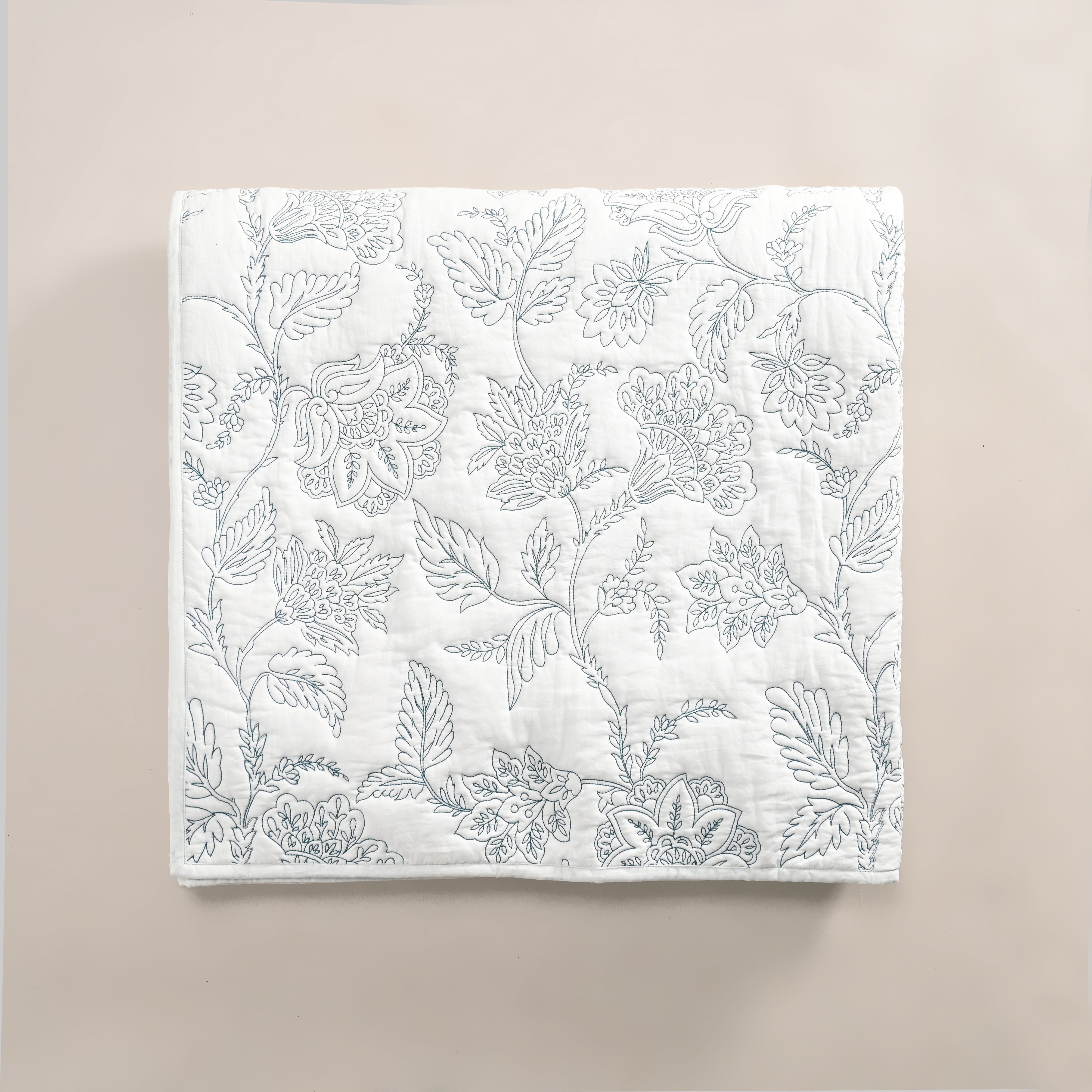 Hanami Embroidered Quilted Coverlet