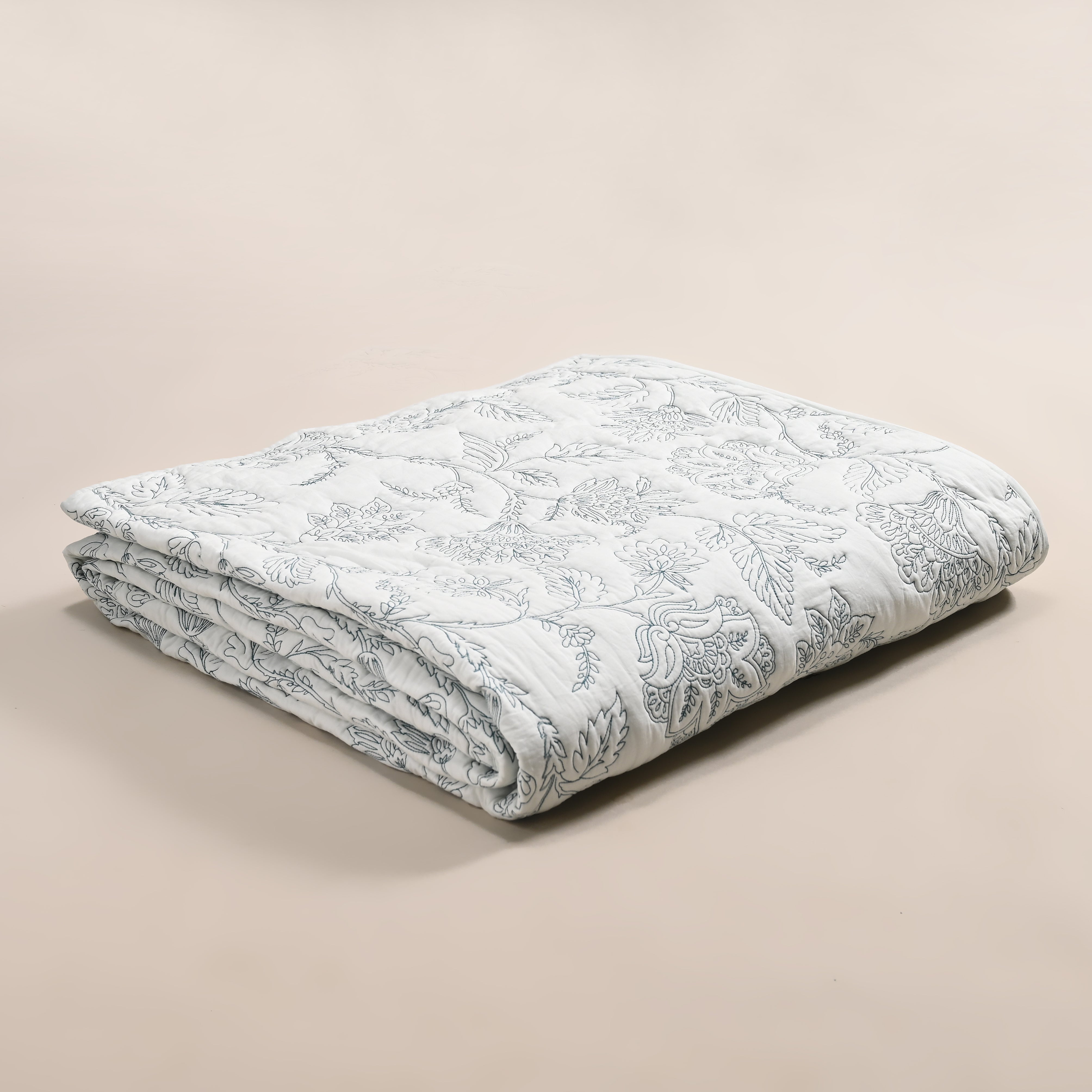 Hanami Embroidered Quilted Coverlet