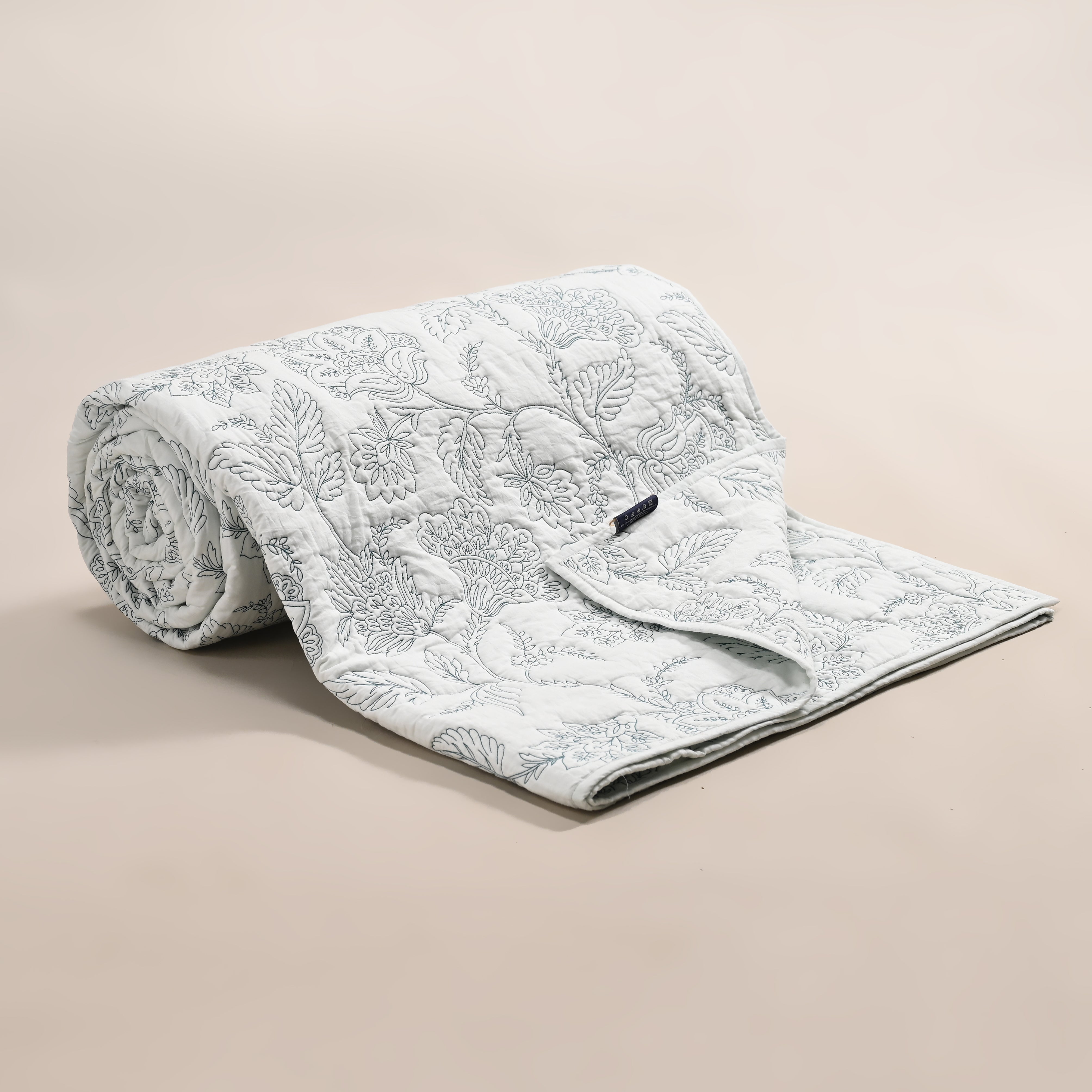 Hanami Embroidered Quilted Coverlet