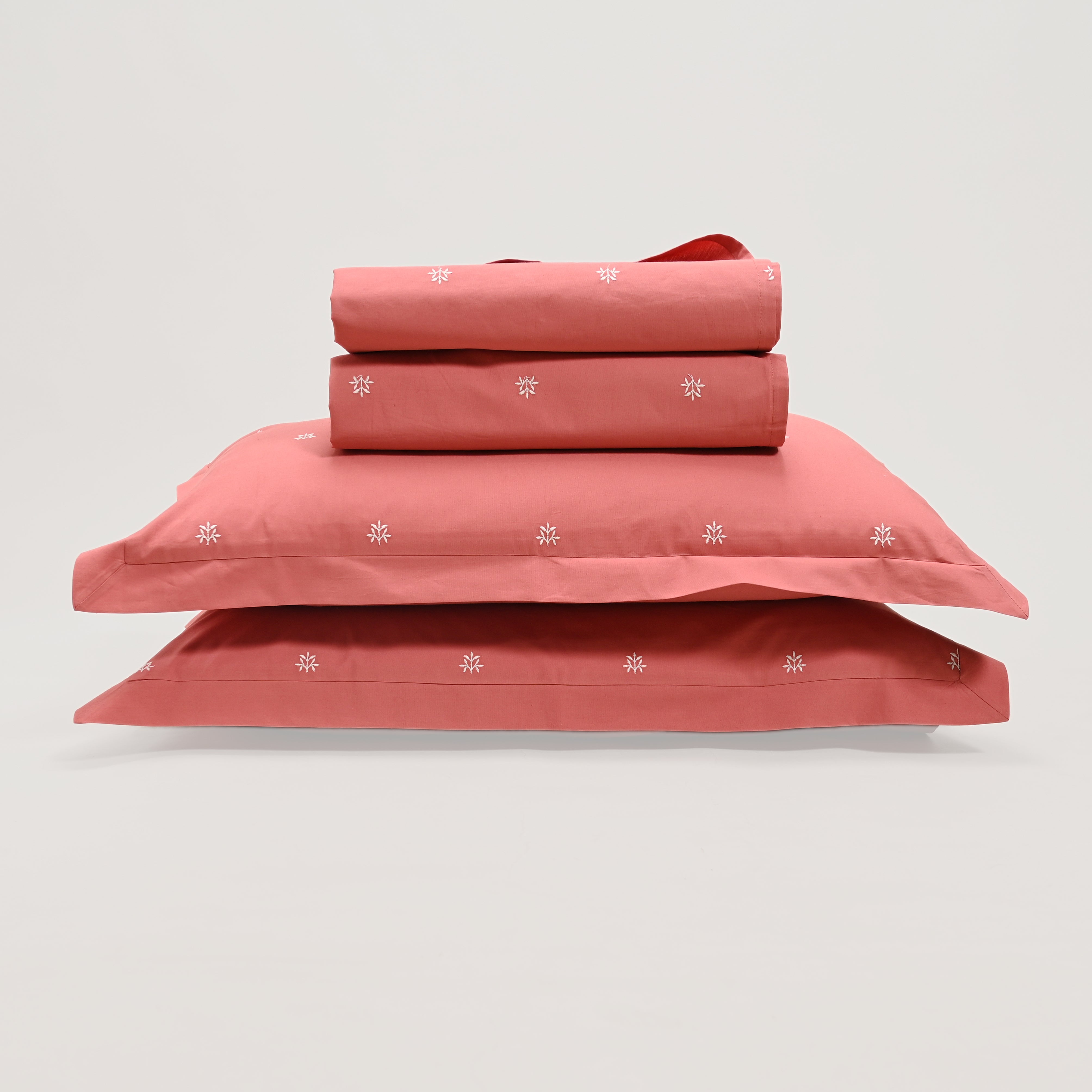 Gemini Bloom Bedsheet - Regal Embroidered 300 TC Luxury Cotton Sheets