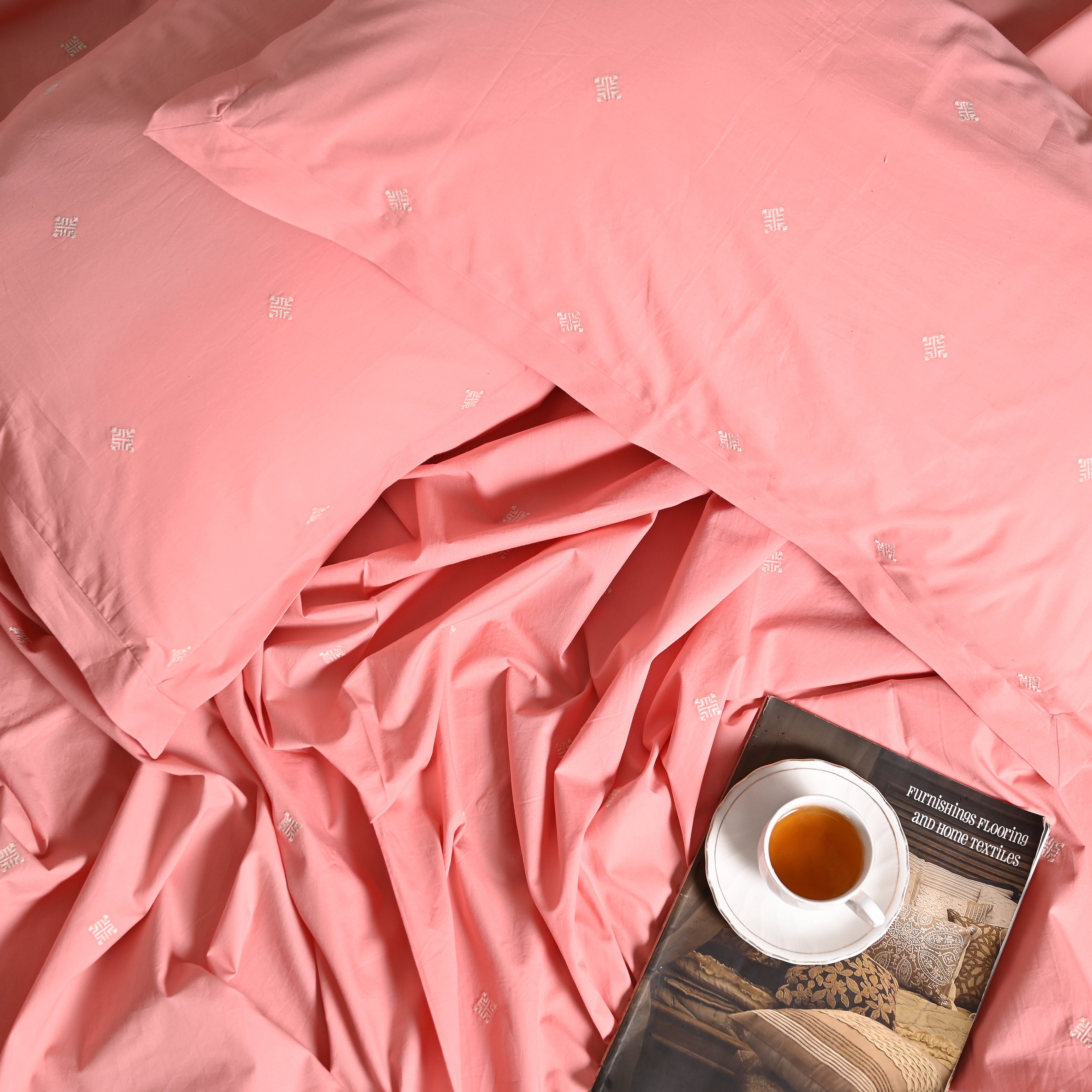 Kaleido Bedsheet - Regal Embroidered 300 TC Luxury Cotton Sheets