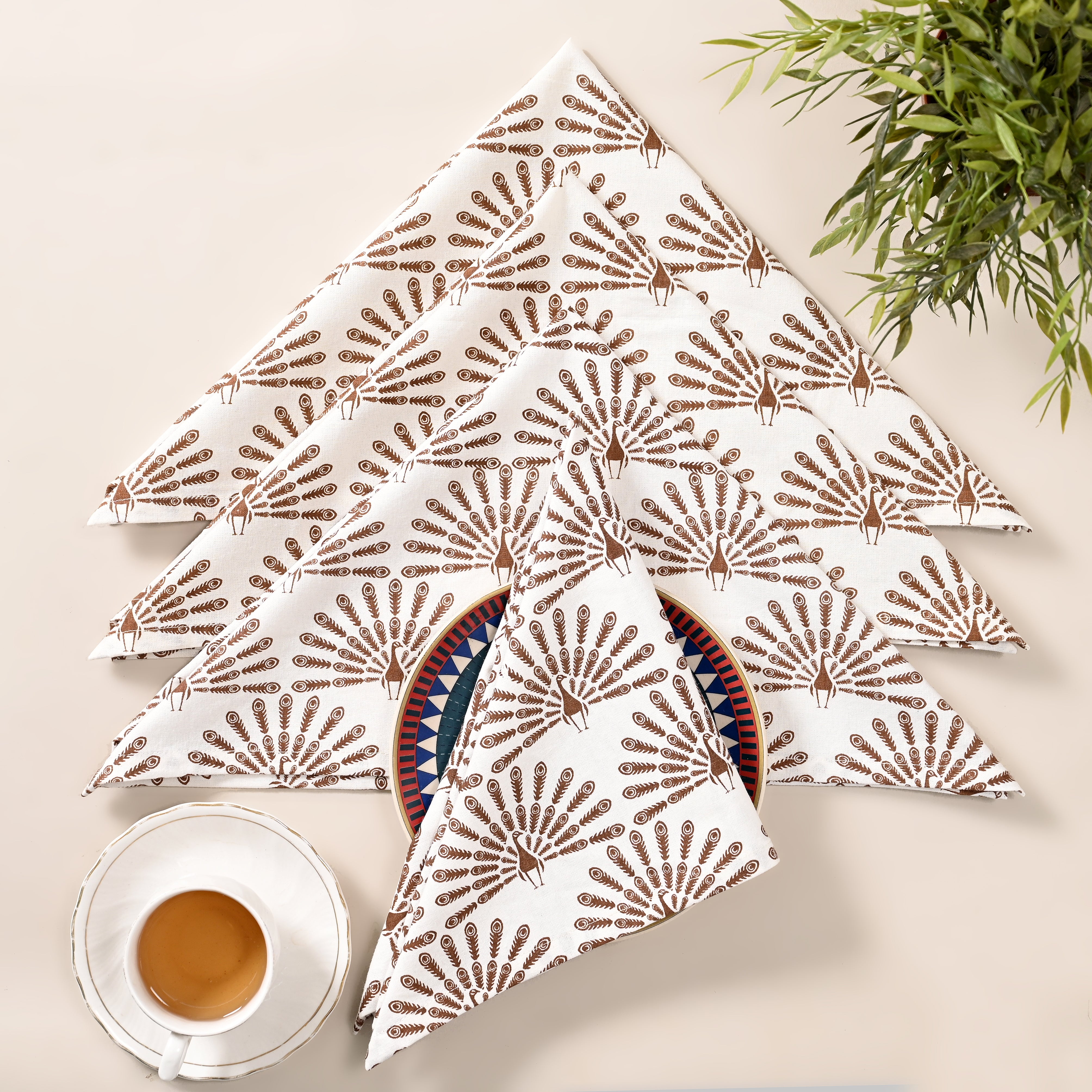 Mayura Rhombus Block Printed Napkin