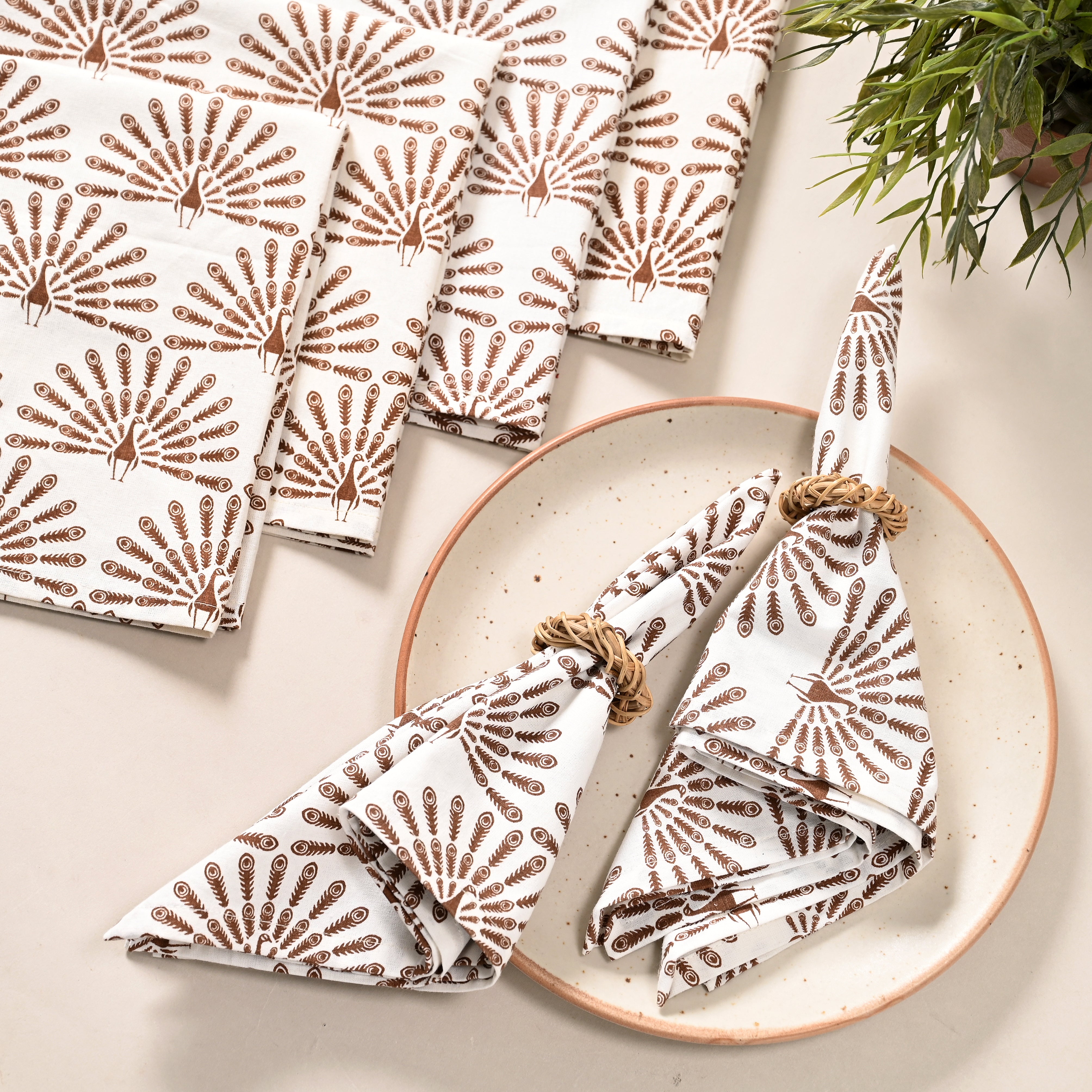 Mayura Rhombus Block Printed Napkin