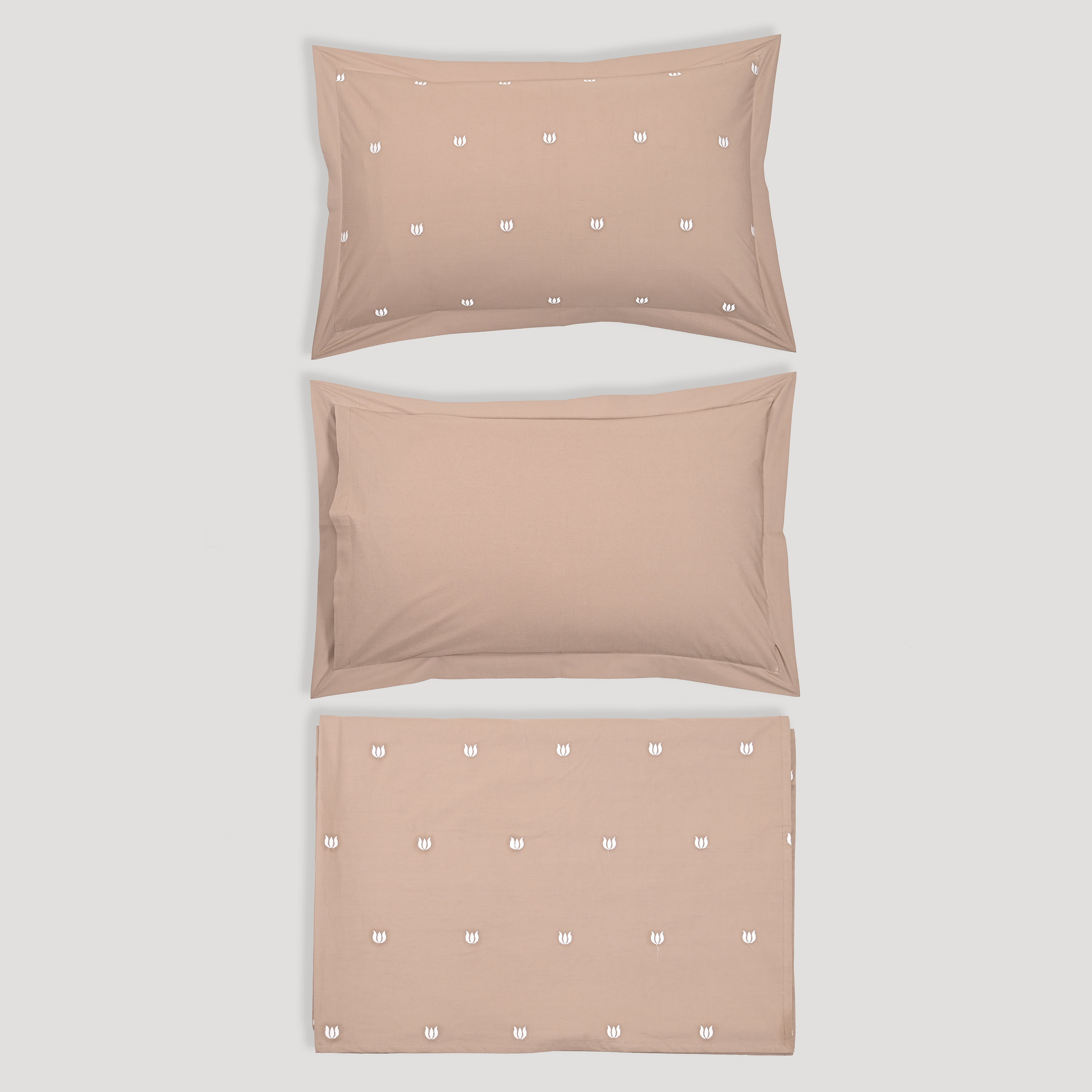 Geo Bloom Bedsheet - Regal Embroidered 300 TC Luxury Cotton Sheets
