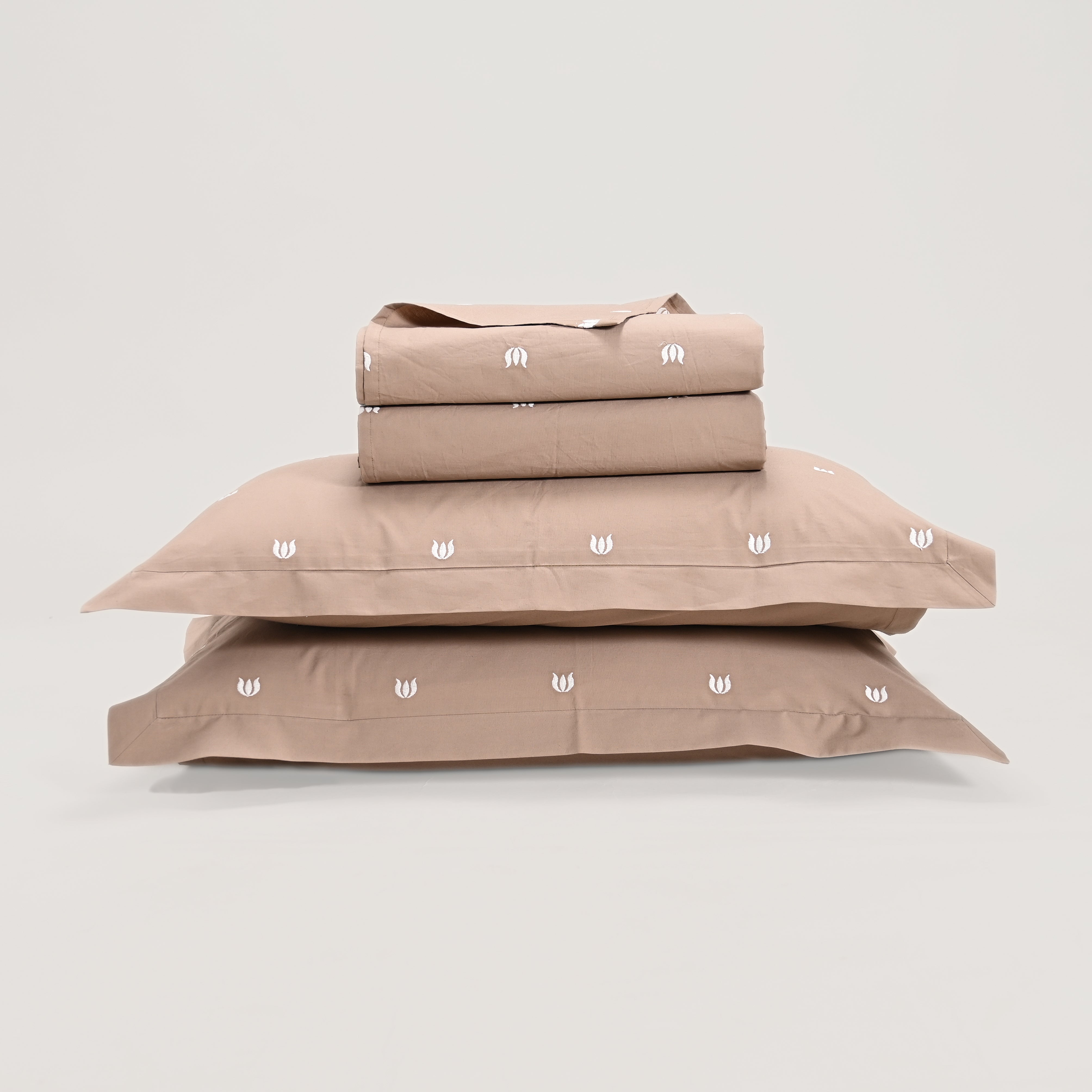 Geo Bloom Bedsheet - Regal Embroidered 300 TC Luxury Cotton Sheets