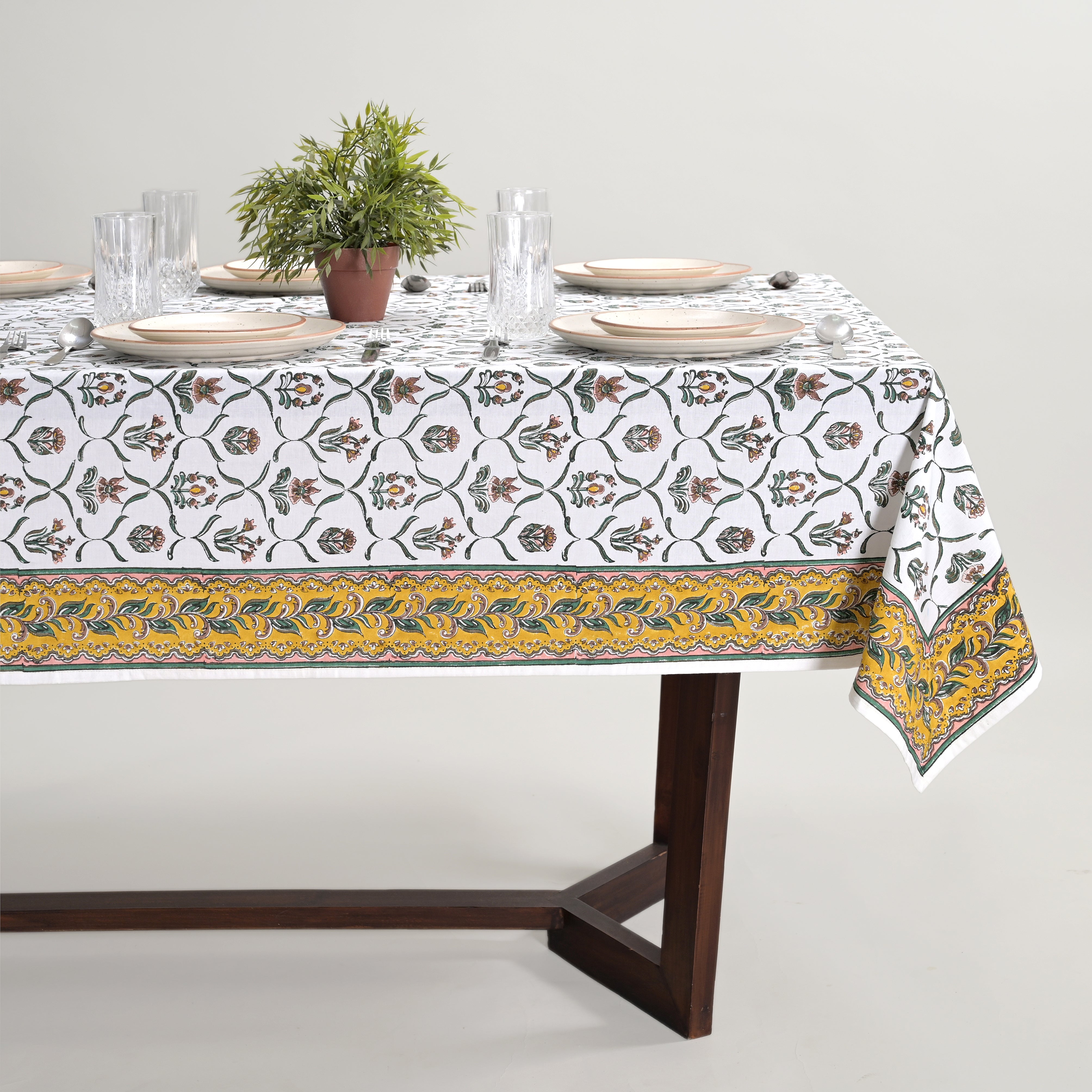 Gulal Block Printed Table Cover