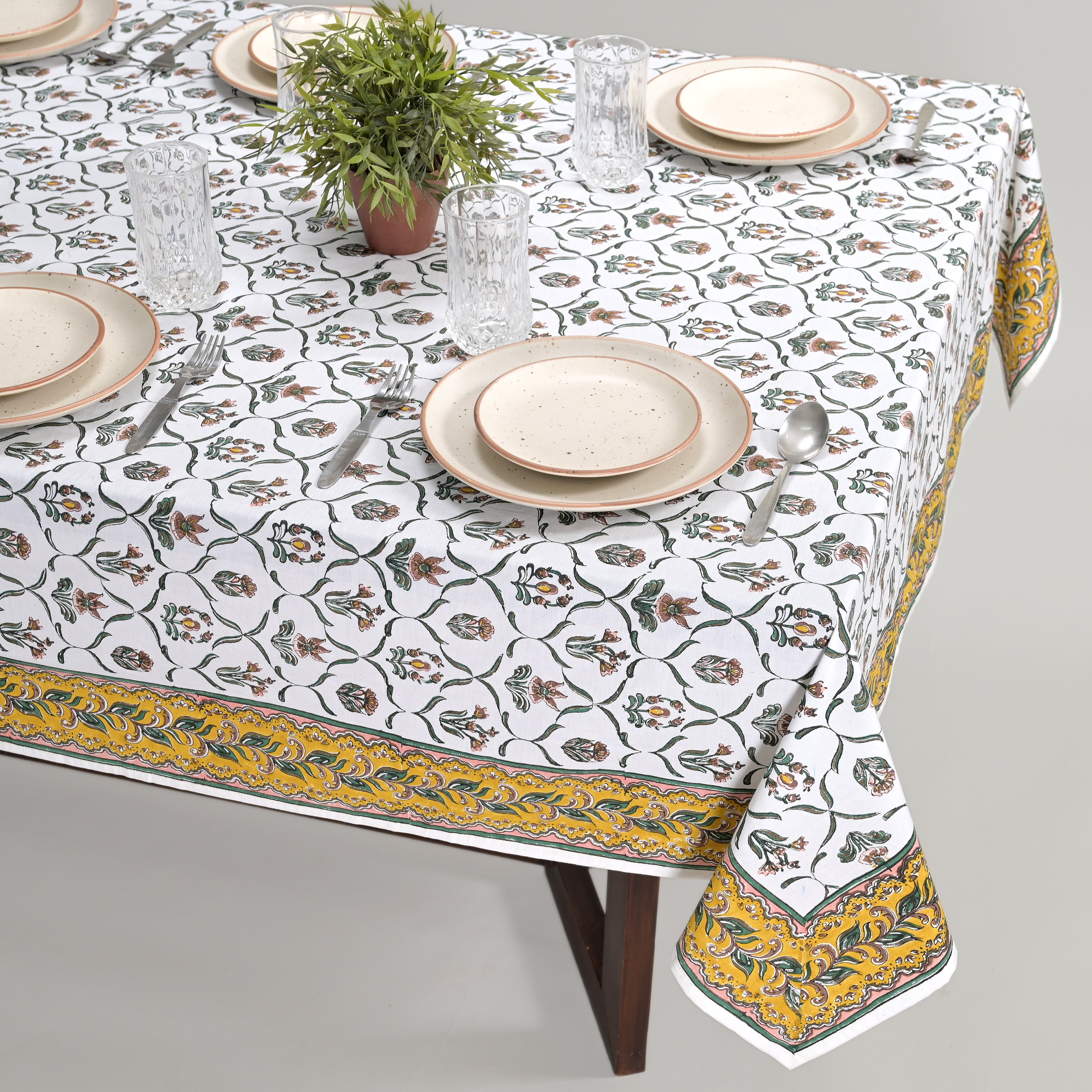 Gulal Block Printed Table Cover