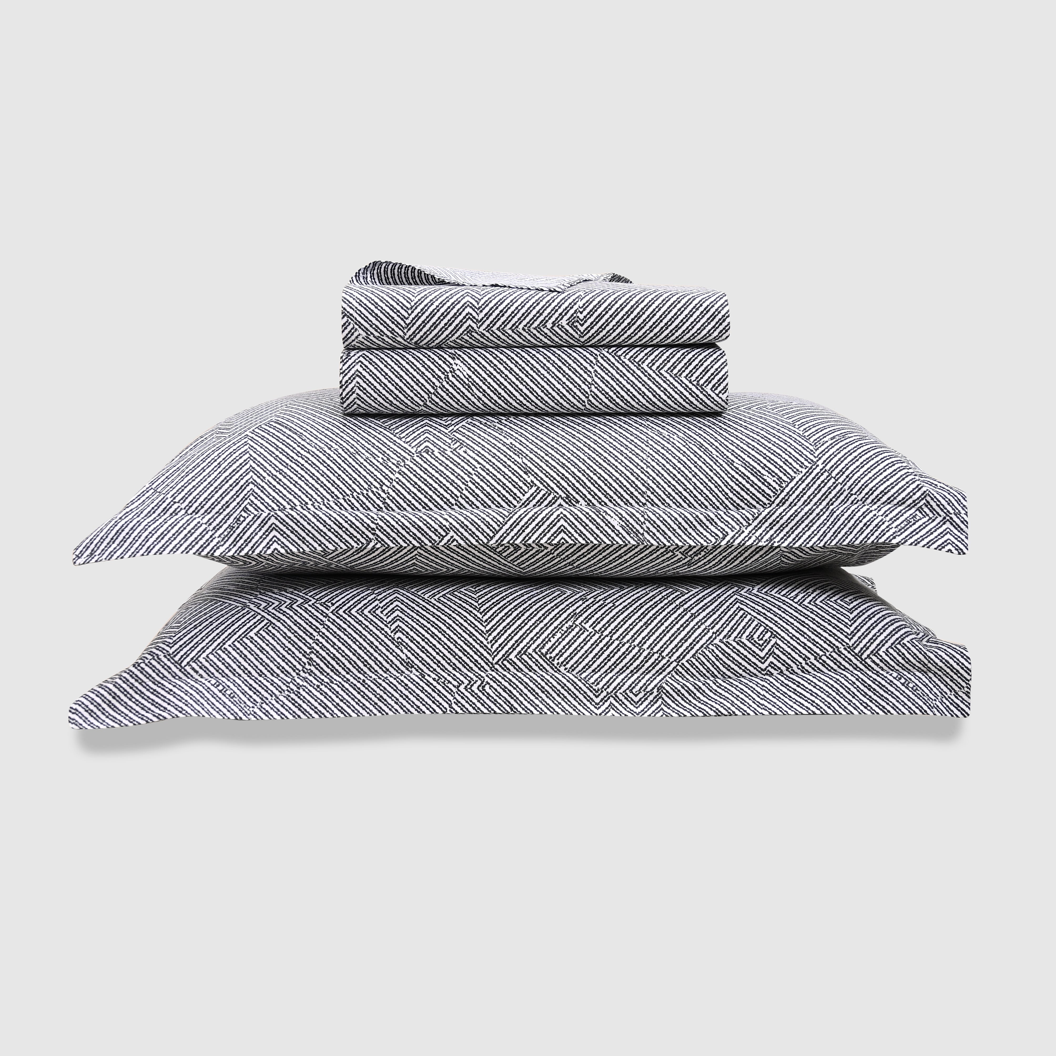 Maverick - Graphite | 300 TC Percale King Size Bed Sheet Set