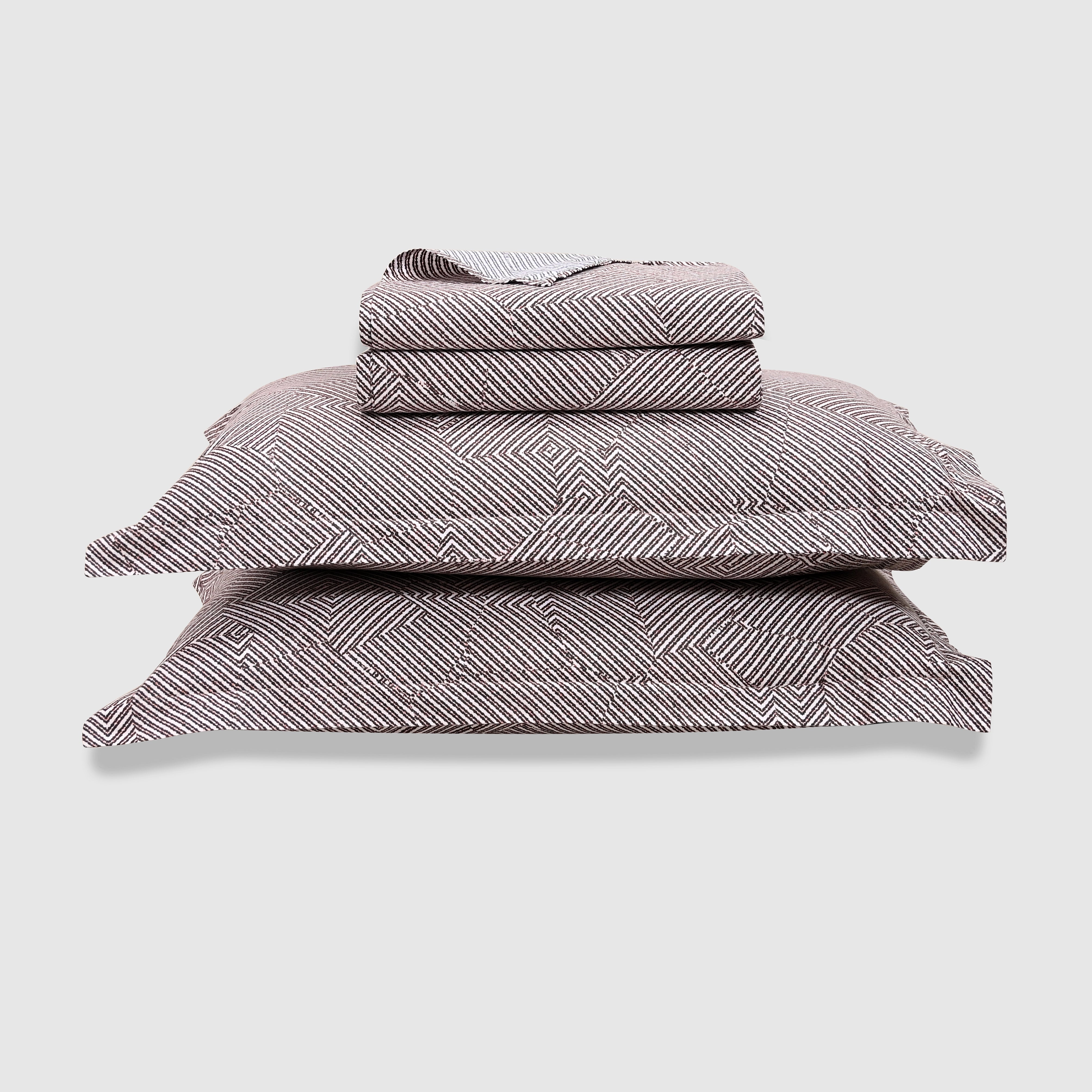 Maverick - Plum Bark | 300 TC Percale King Size Bed Sheet Set