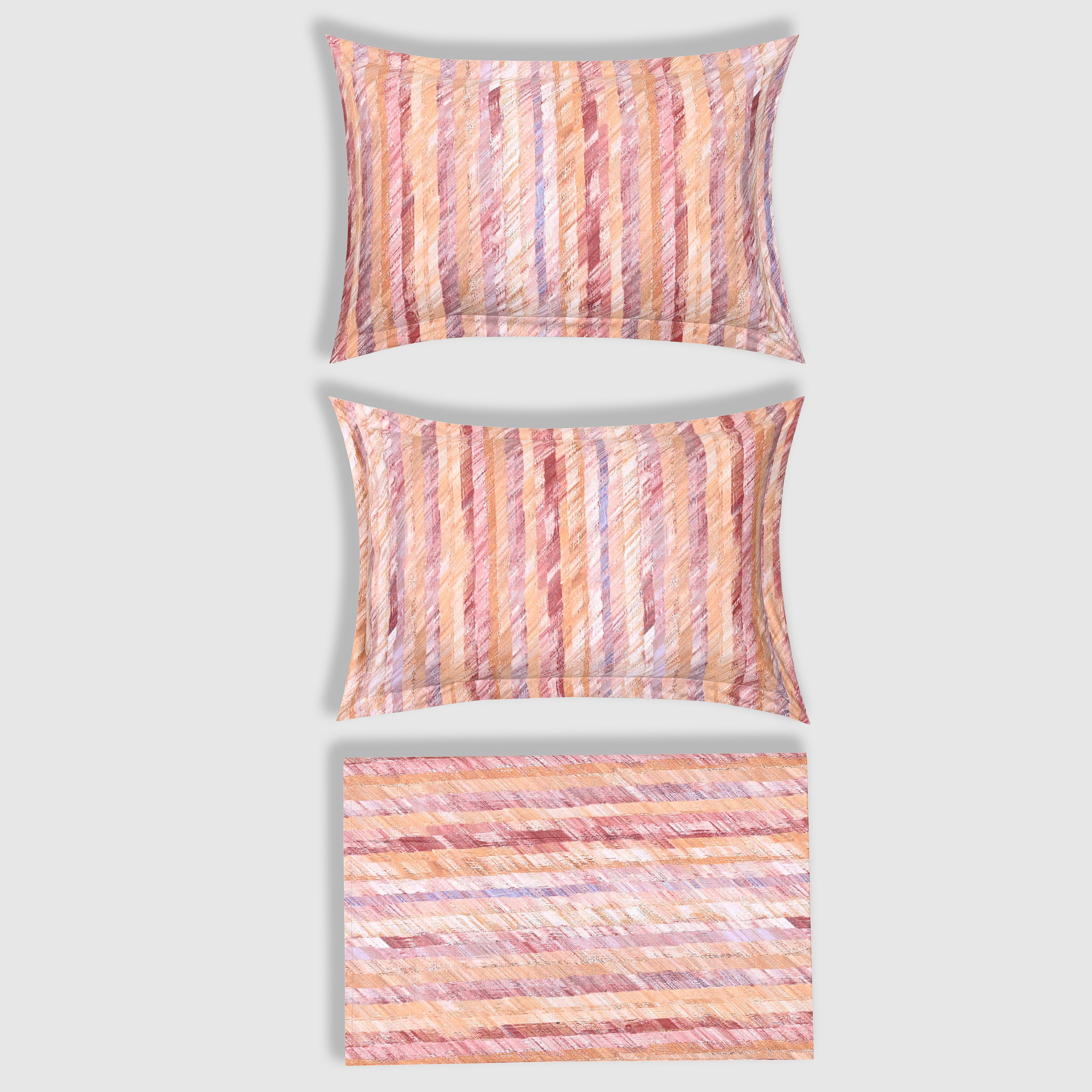 Kaleida - Peach | 300 TC Percale King Size Bed Sheet Set