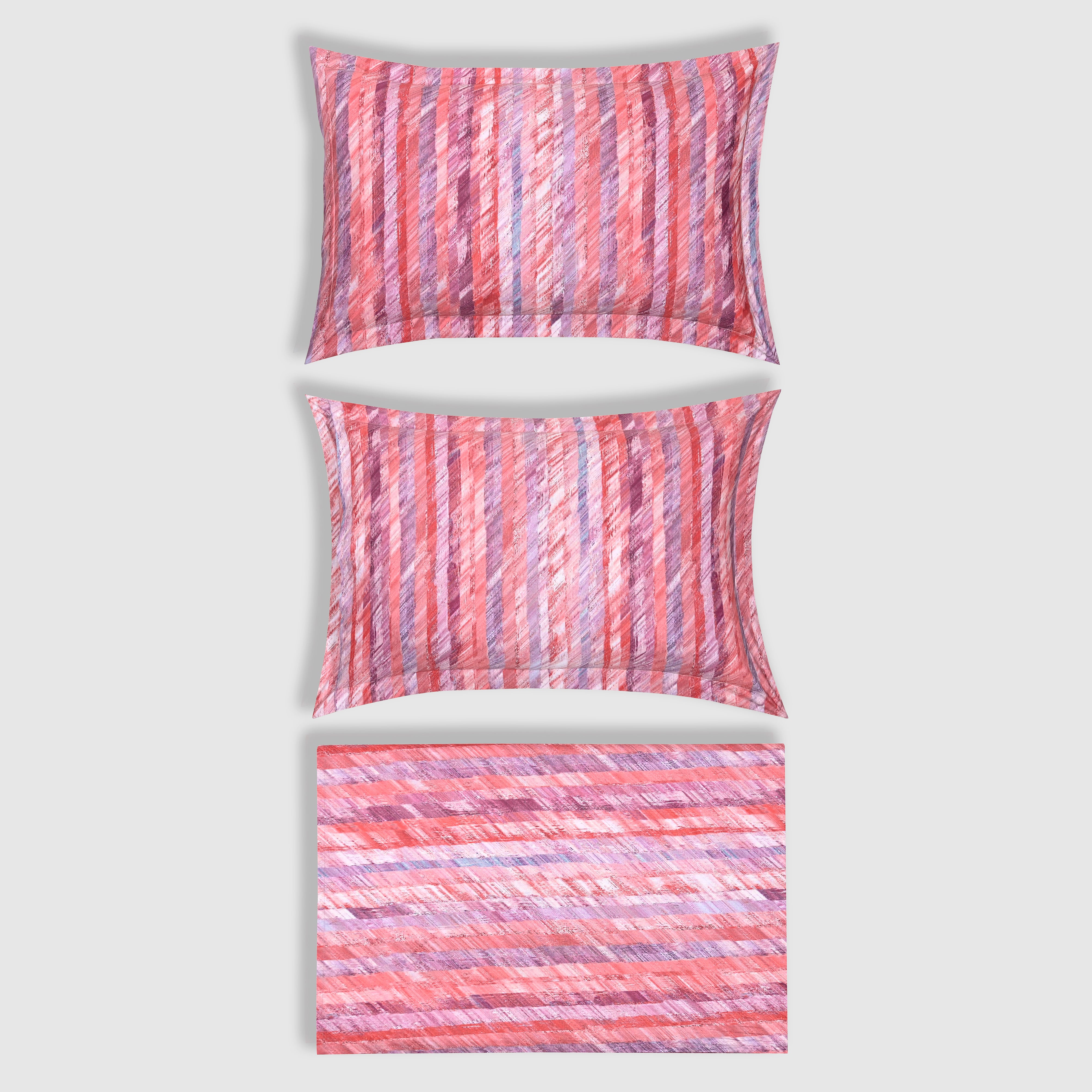 Kaleida - Blush | 300 TC Percale King Size Bed Sheet Set