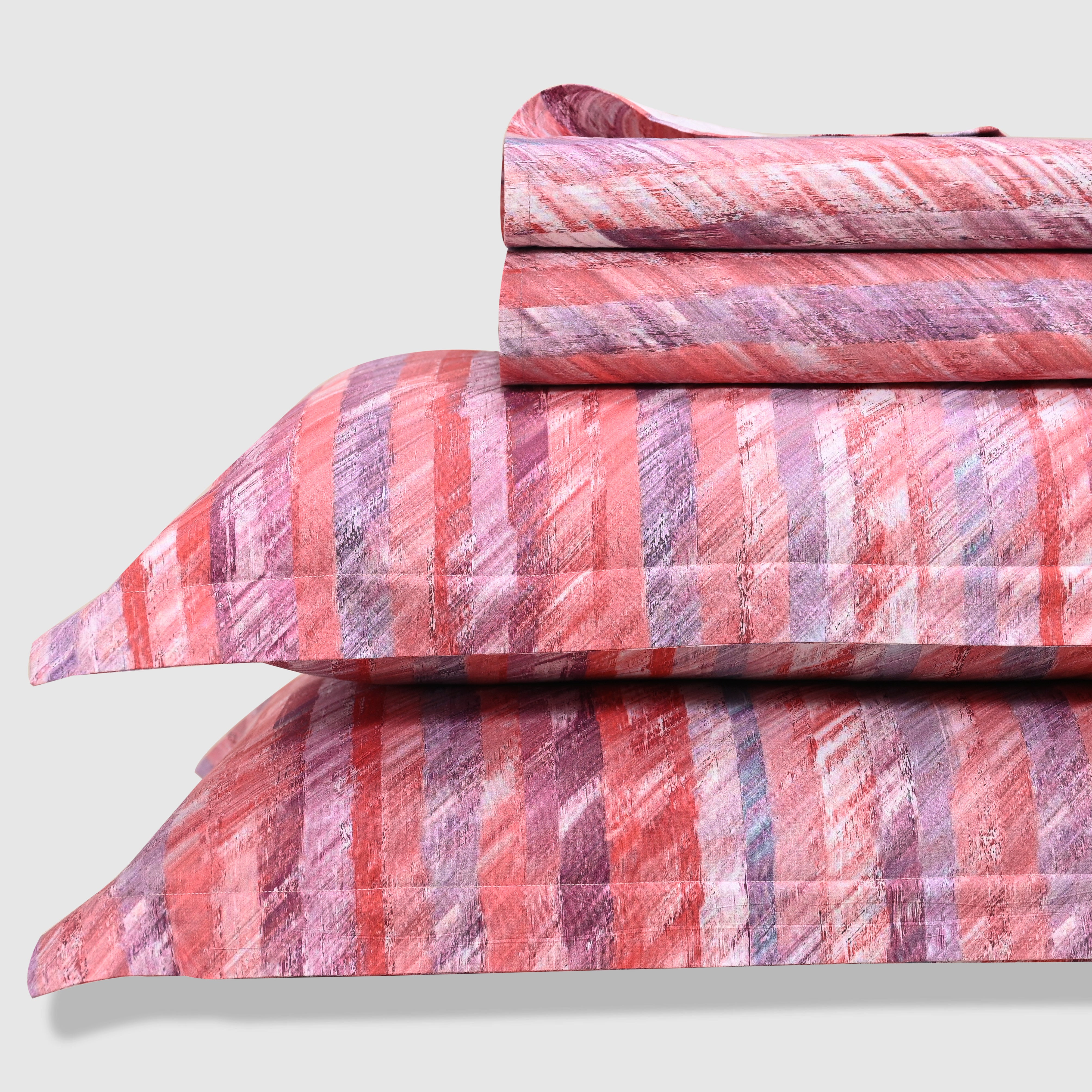 Kaleida - Blush | 300 TC Percale King Size Bed Sheet Set