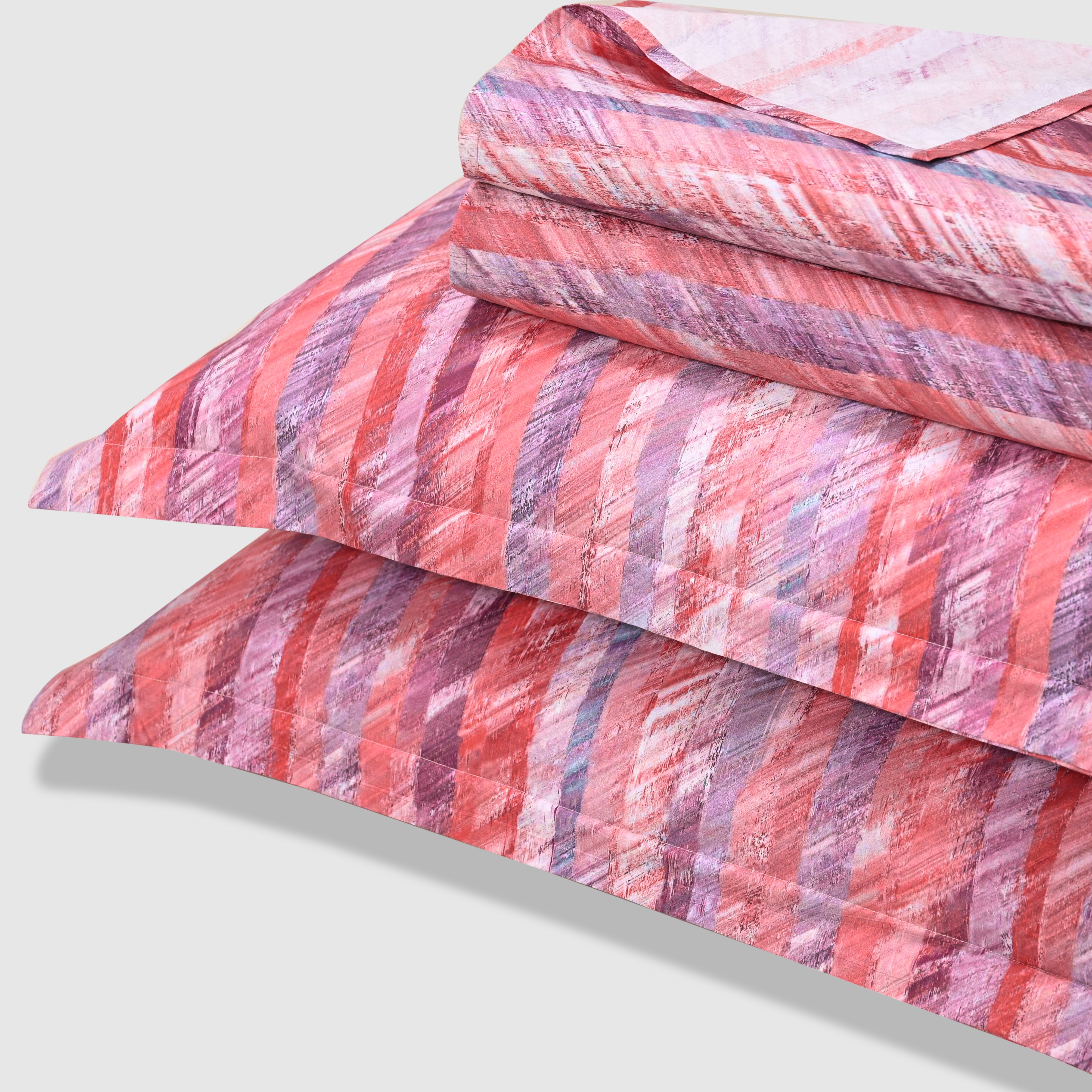 Kaleida - Blush | 300 TC Percale King Size Bed Sheet Set
