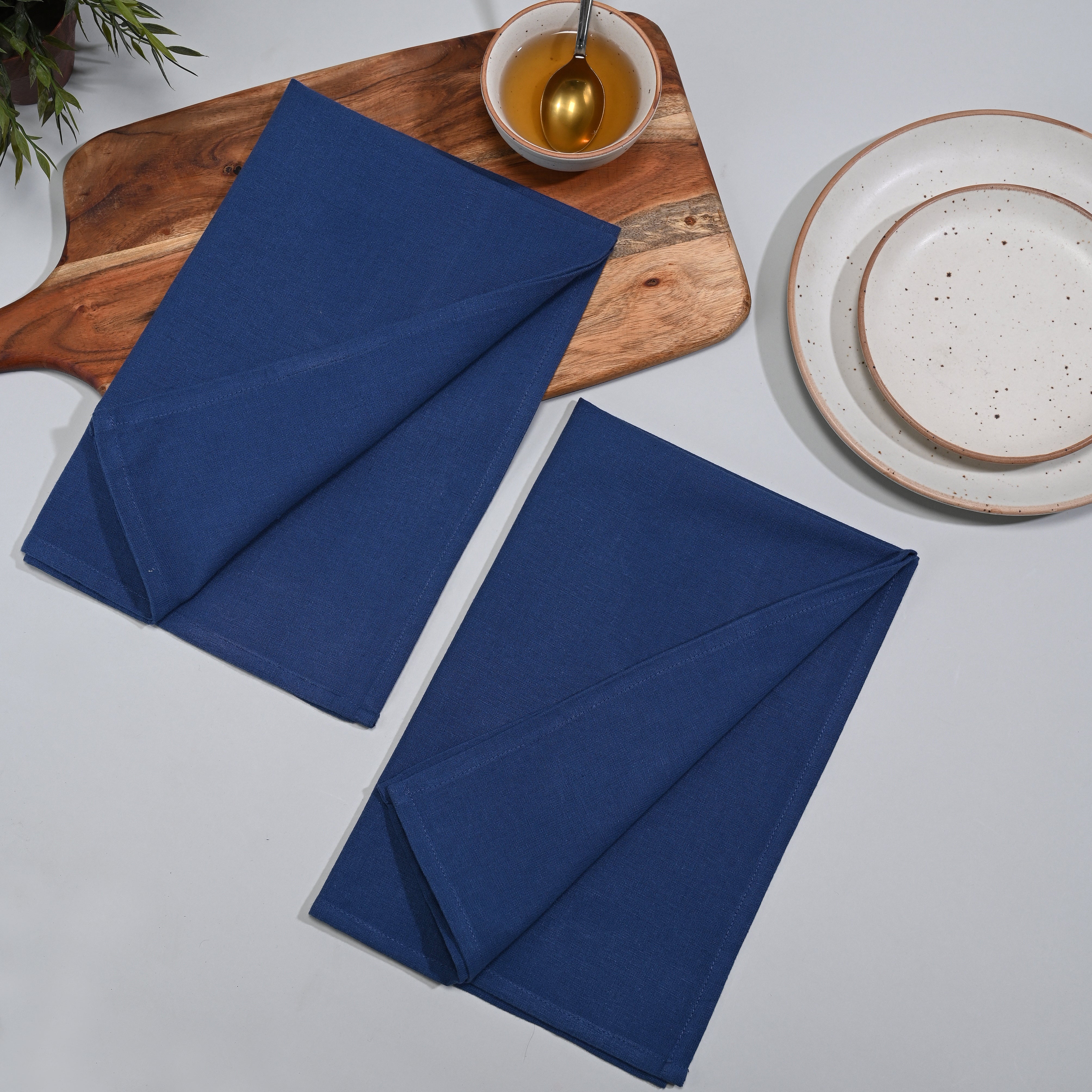 Natural Blue Kitchen Towel 2 Pc Set
