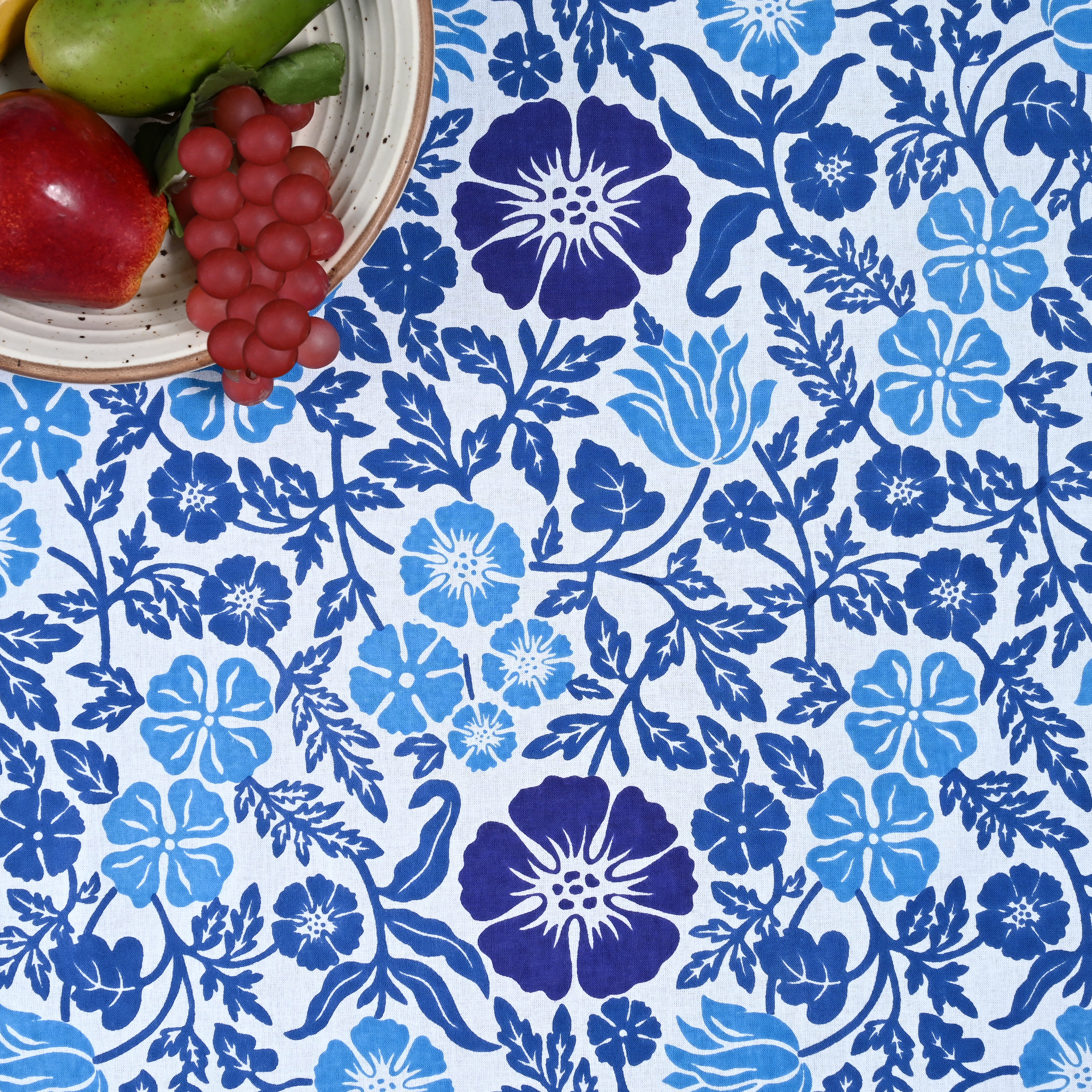 Linen Floral 12 Seater Table Cover