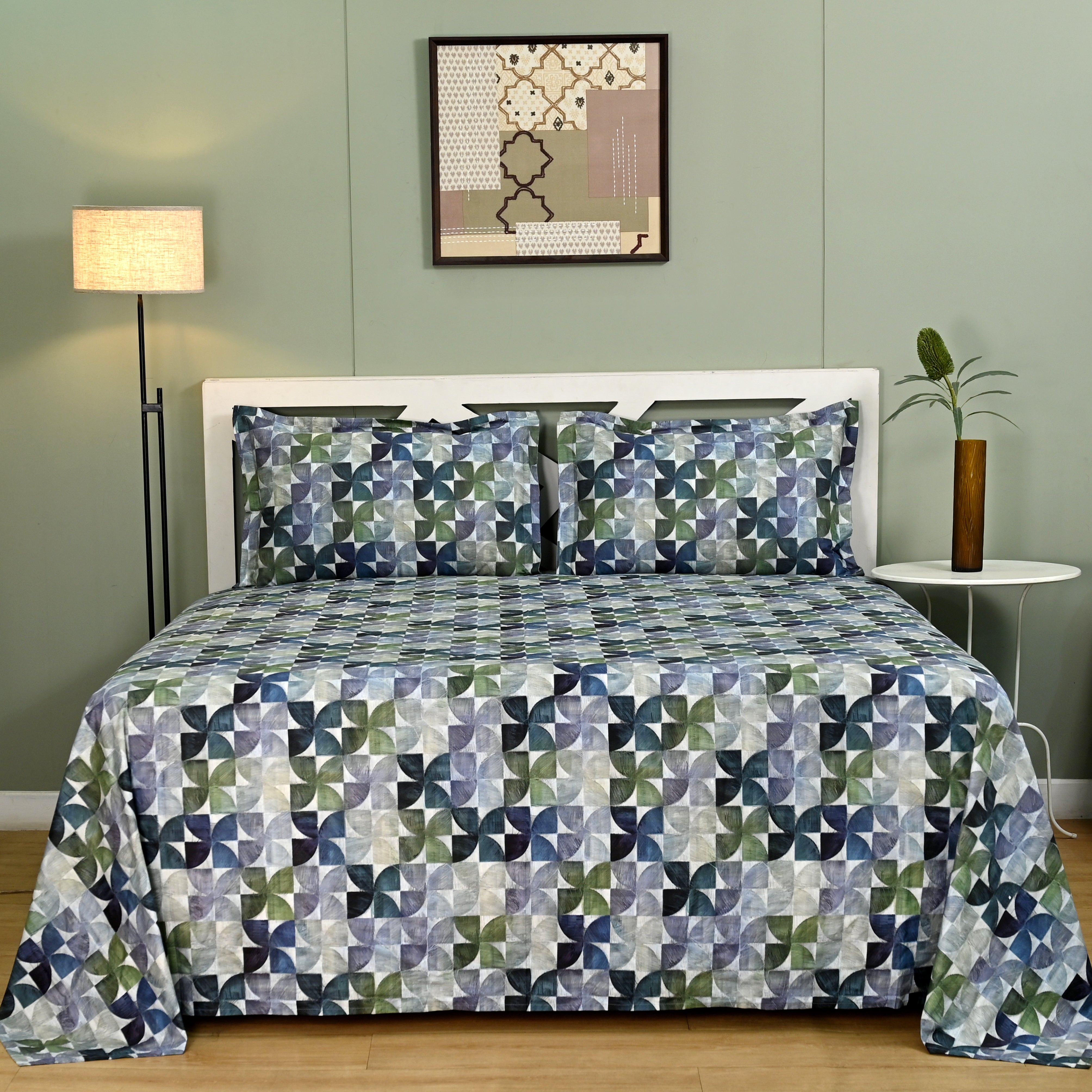 Terra – Emerald | 300 TC Percale King Size Bed Sheet Set