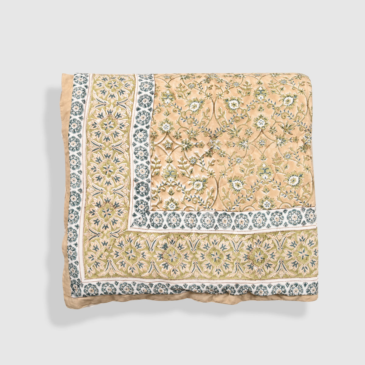 Solitaire Reversible Hand Block Printed Cotton Quilt (Copy)