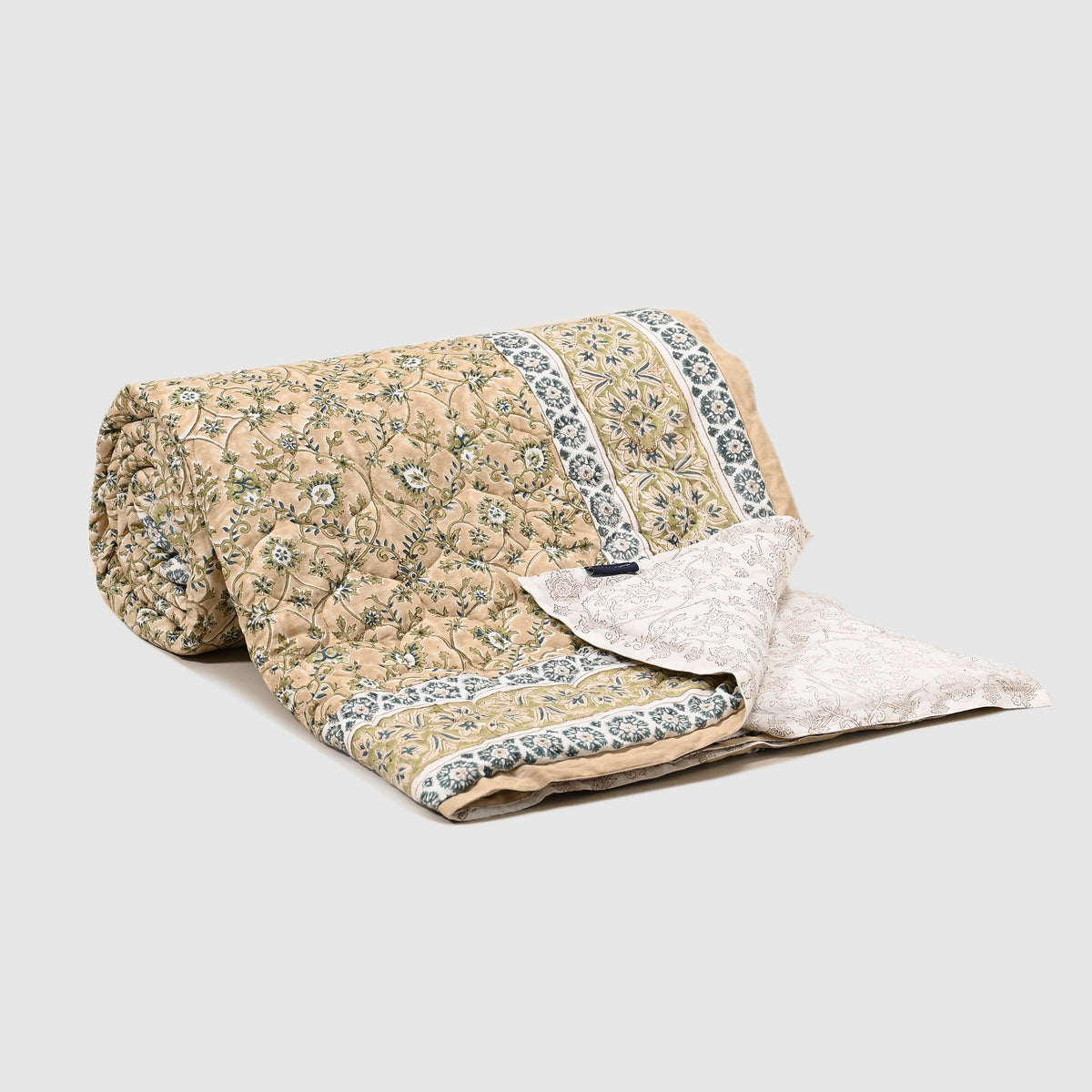 Solitaire Reversible Hand Block Printed Cotton Quilt (Copy)
