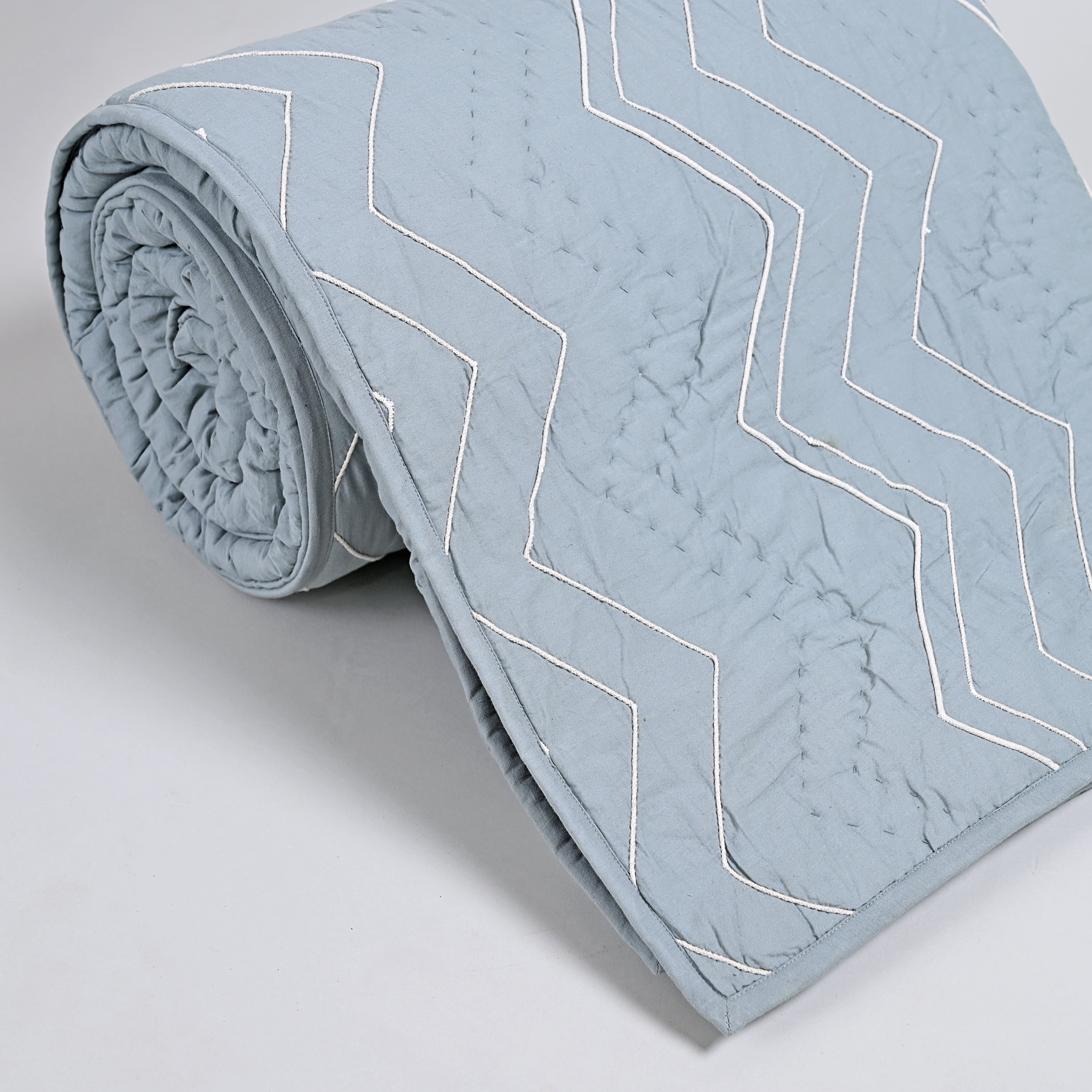 Aqua Hand Work Quilt