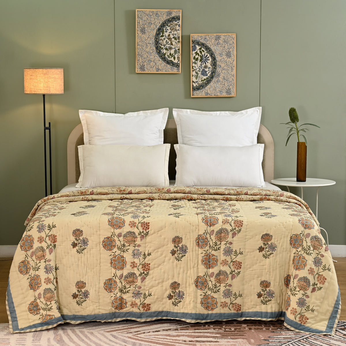 Victoria – Premium Jaipuri Hand Block Printed Quilt