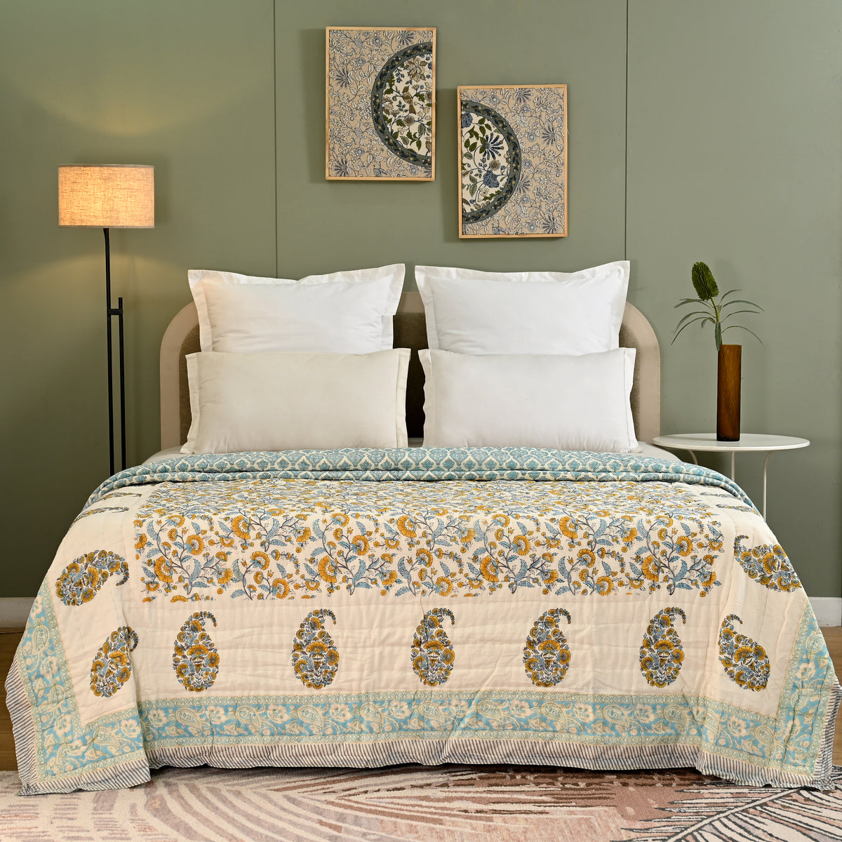 Sadabahaar – Premium Jaipuri Hand Block Printed Quilt