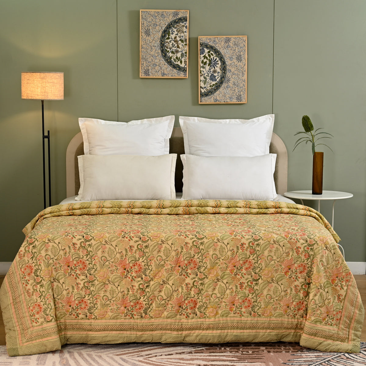 Euphoria Vintage – Premium Jaipuri Hand Block Printed Quilt