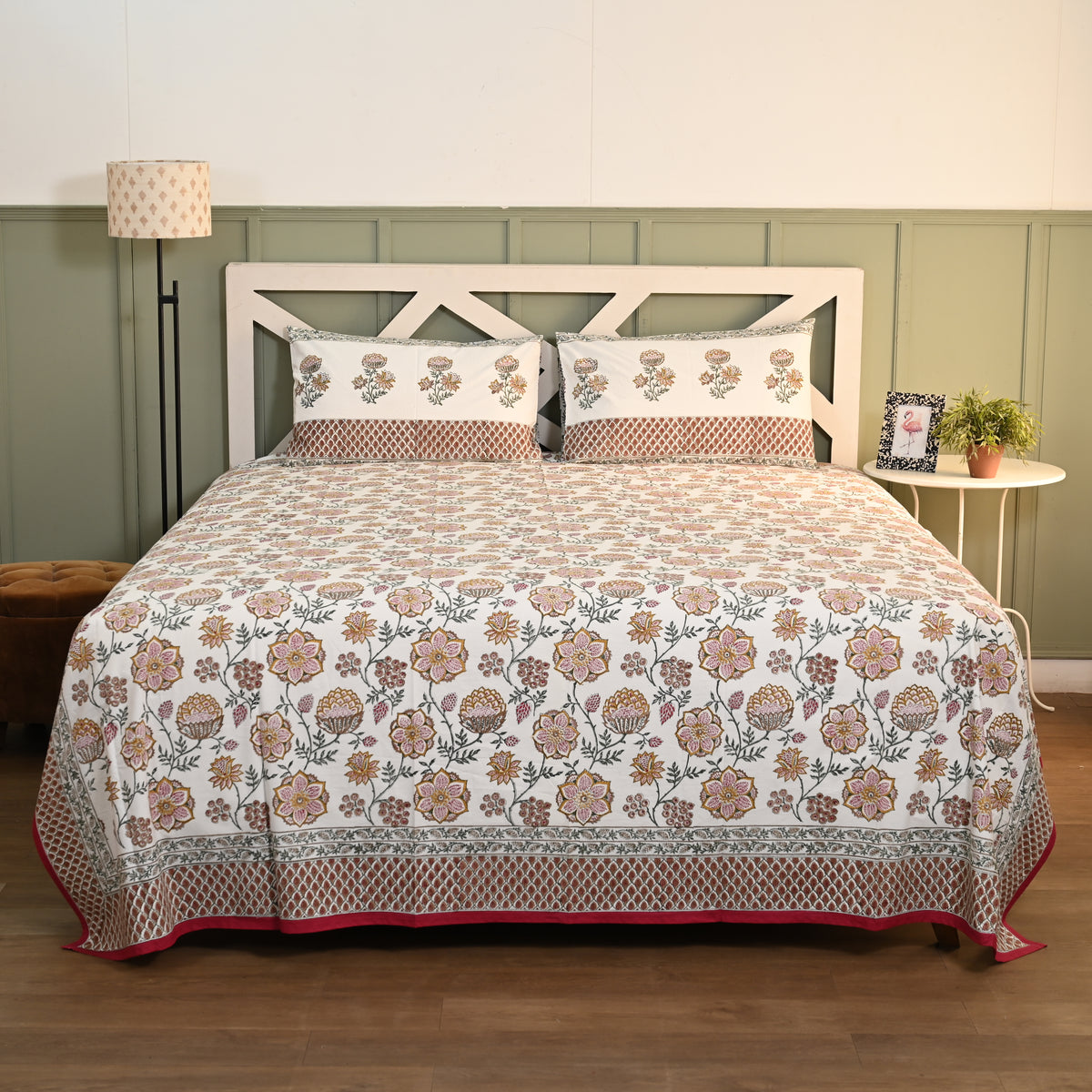 Victoria Jaal Block Printed Bed Sheet