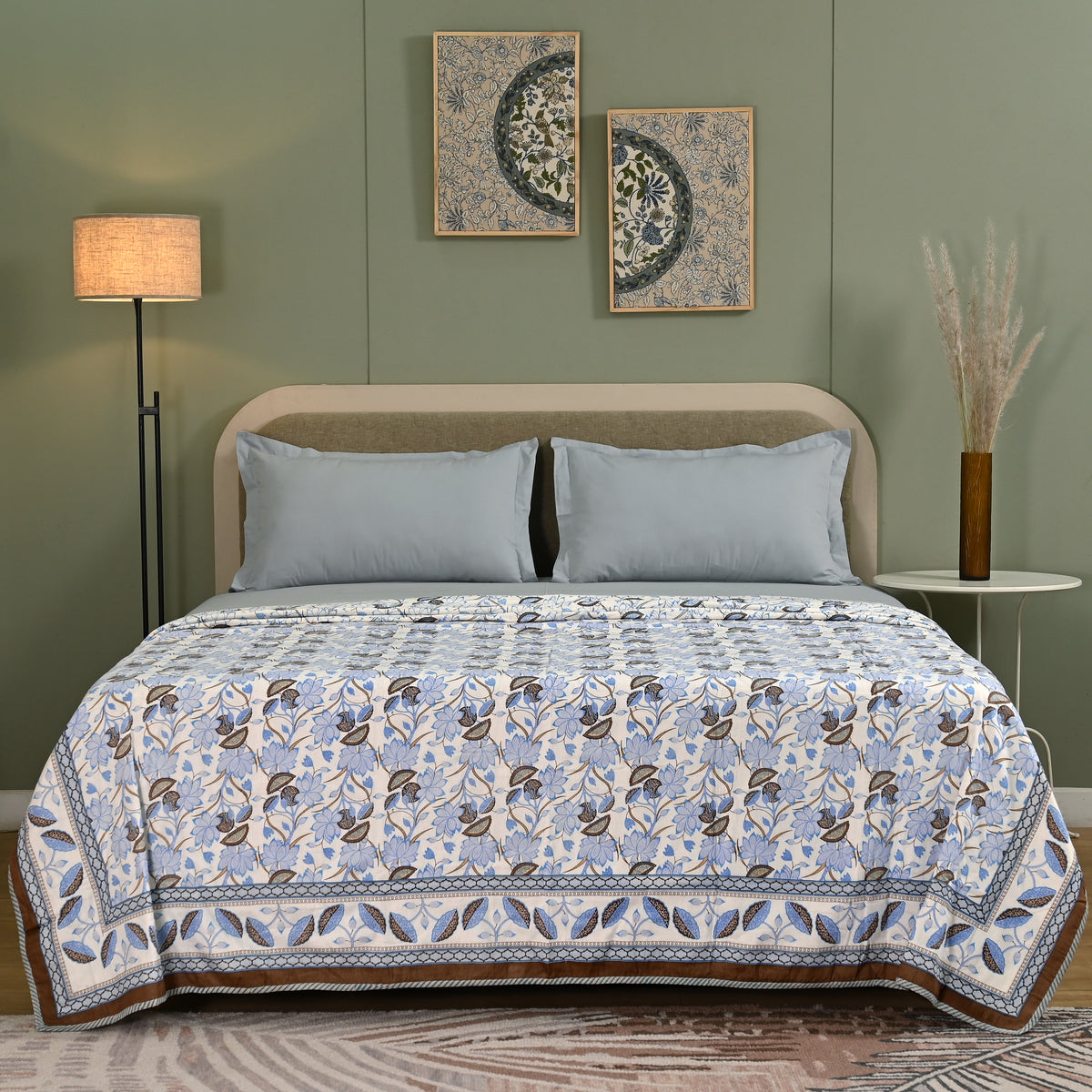 Lotus Garden Printed Lightweight Dohar