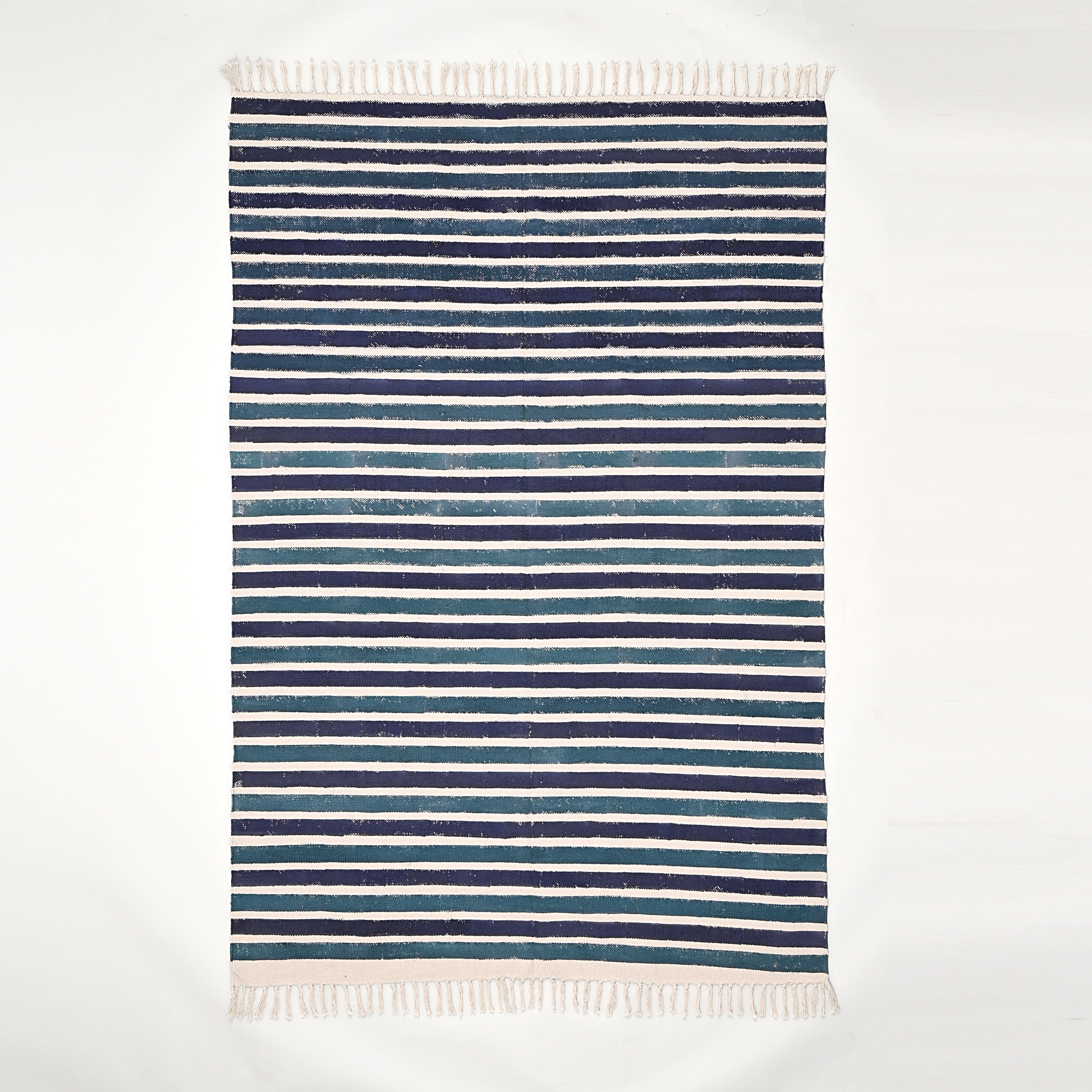 Stripe Block Printed Area Rug