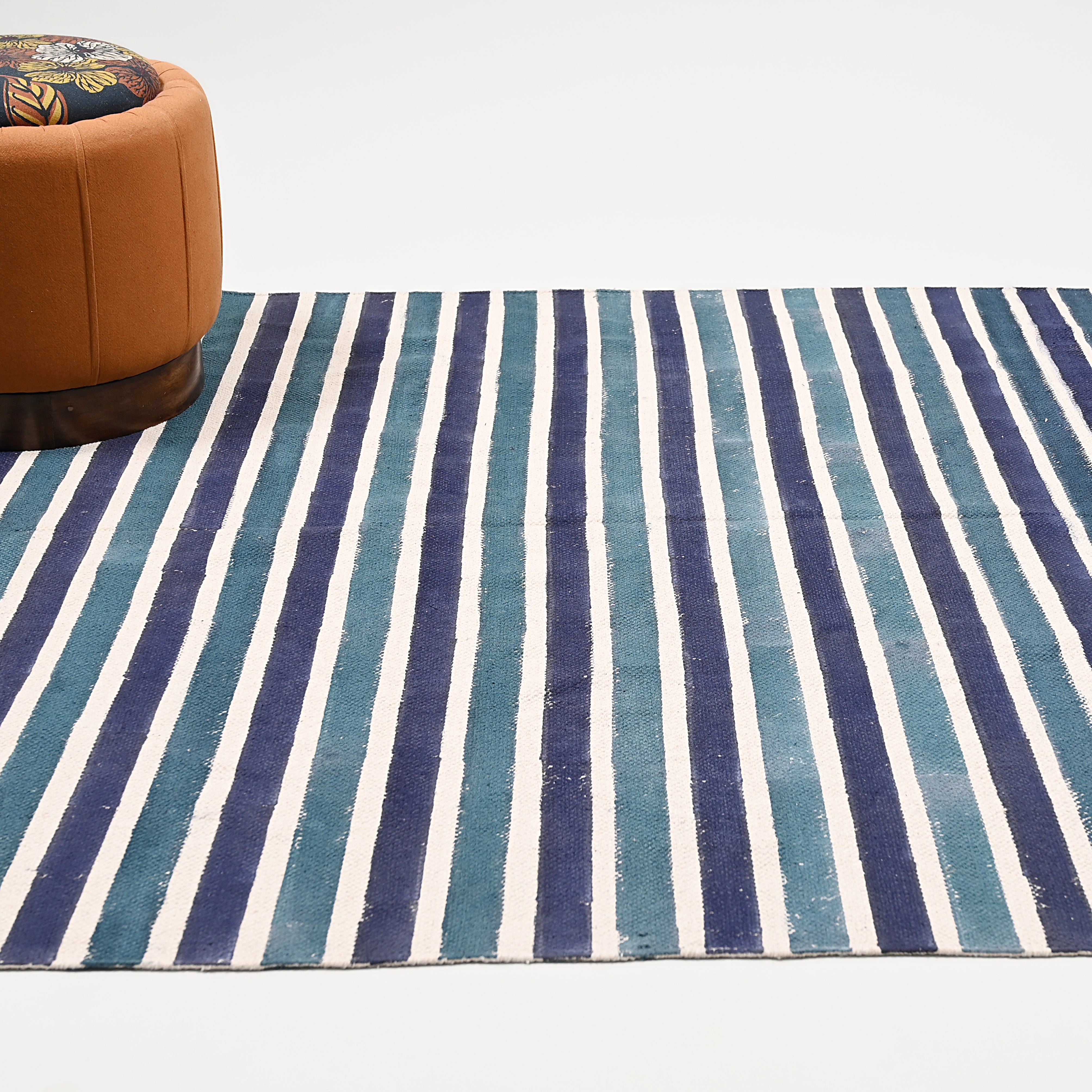 Stripe Block Printed Area Rug