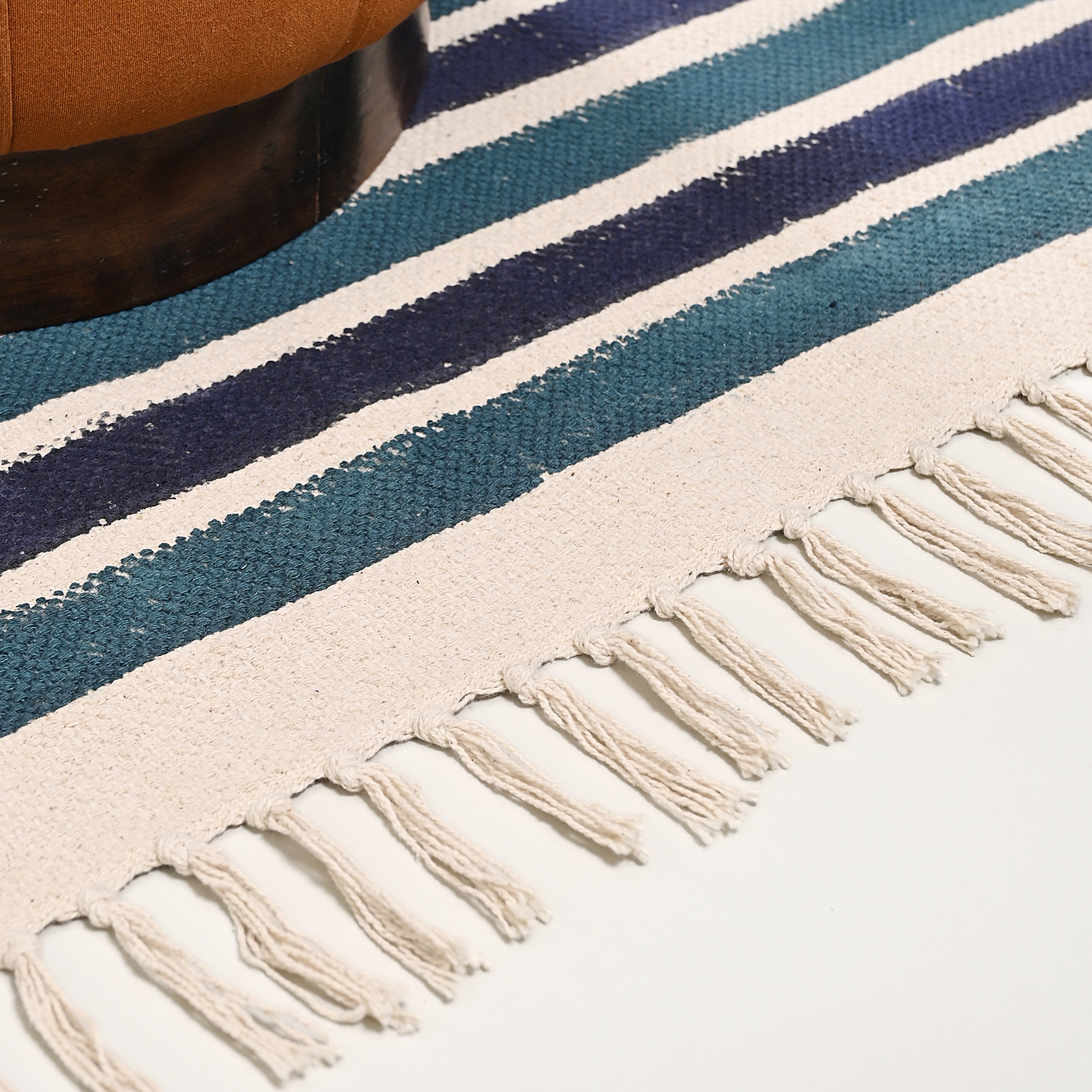 Stripe Block Printed Area Rug