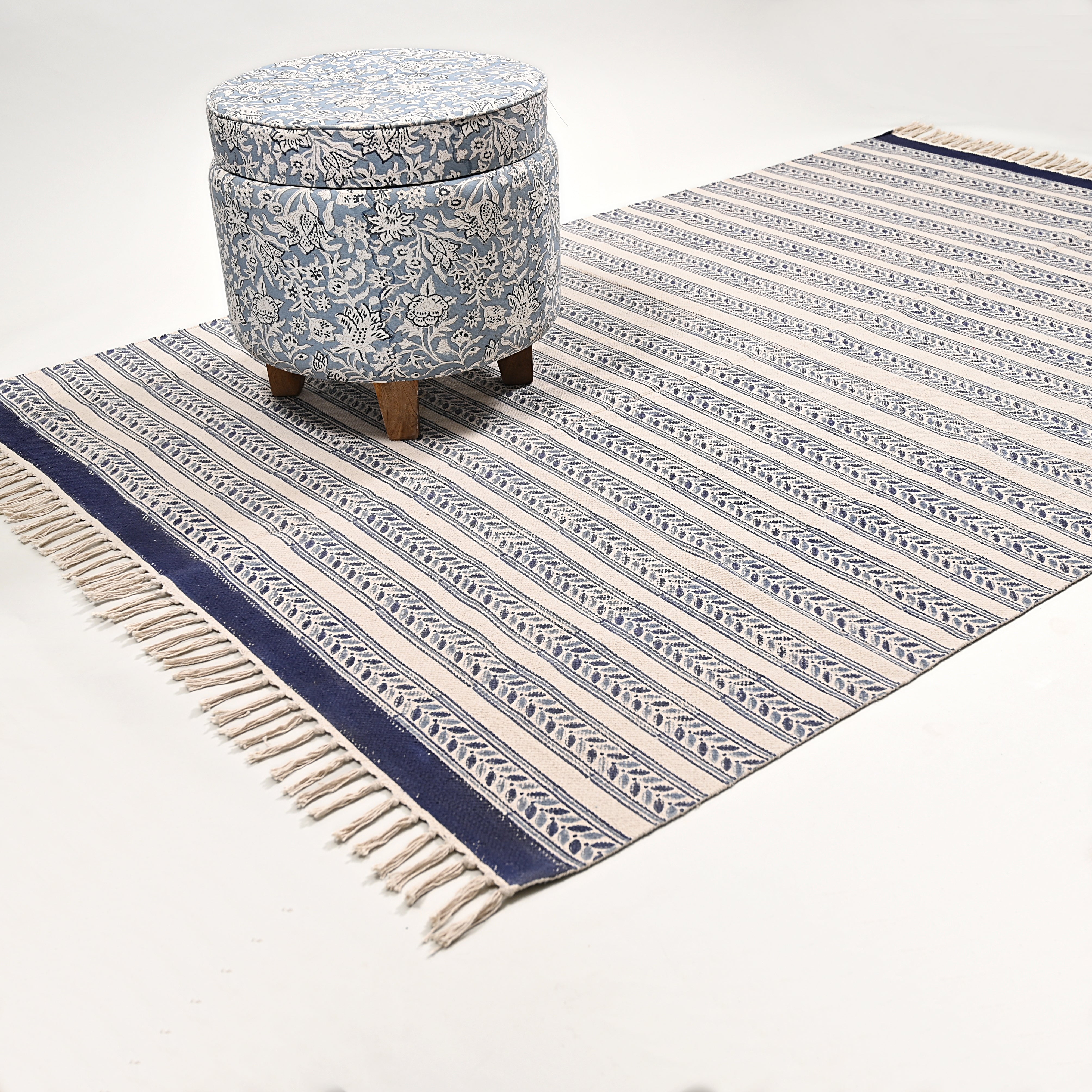Formentera Block Printed Area Rug