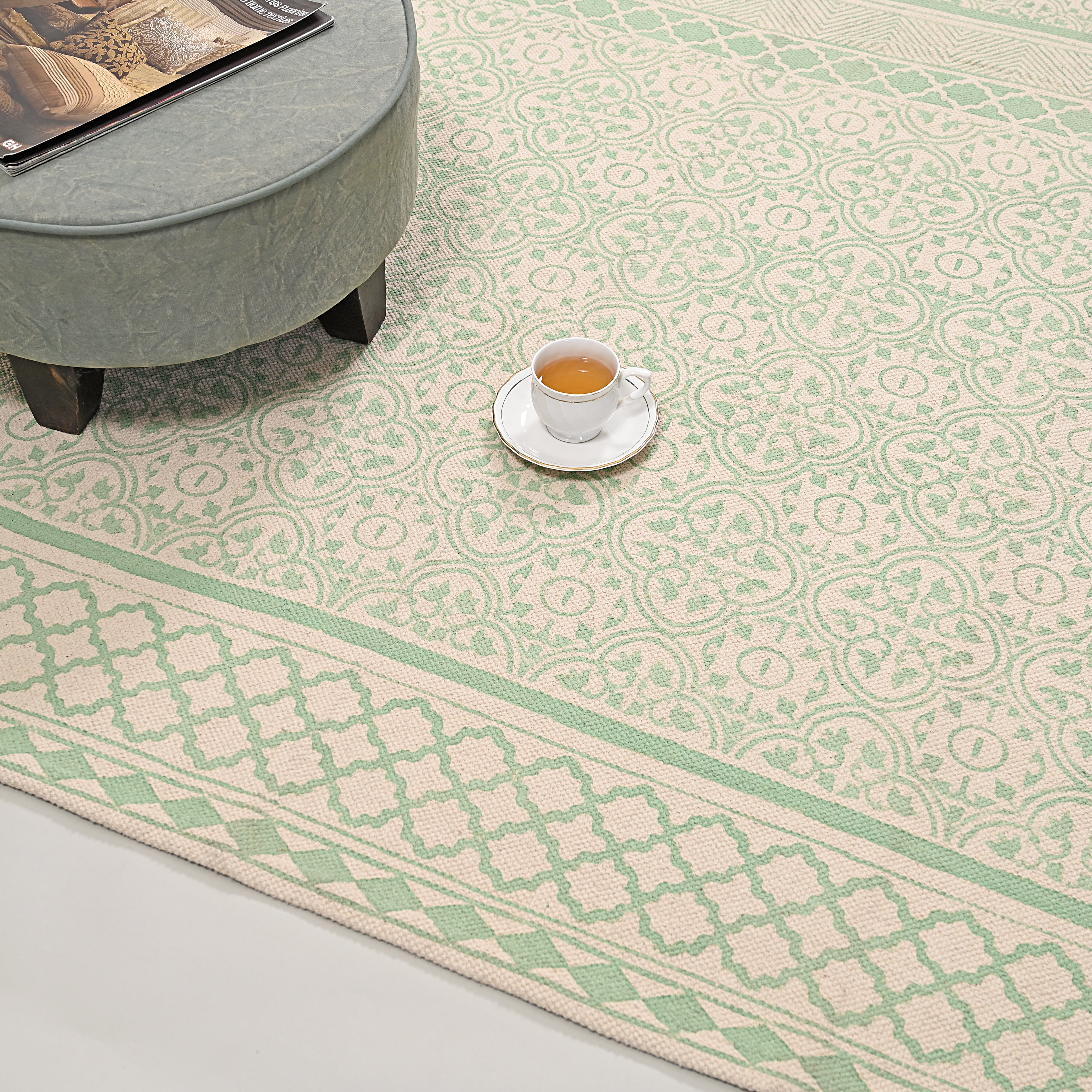 Persian Block Printed Area Rug