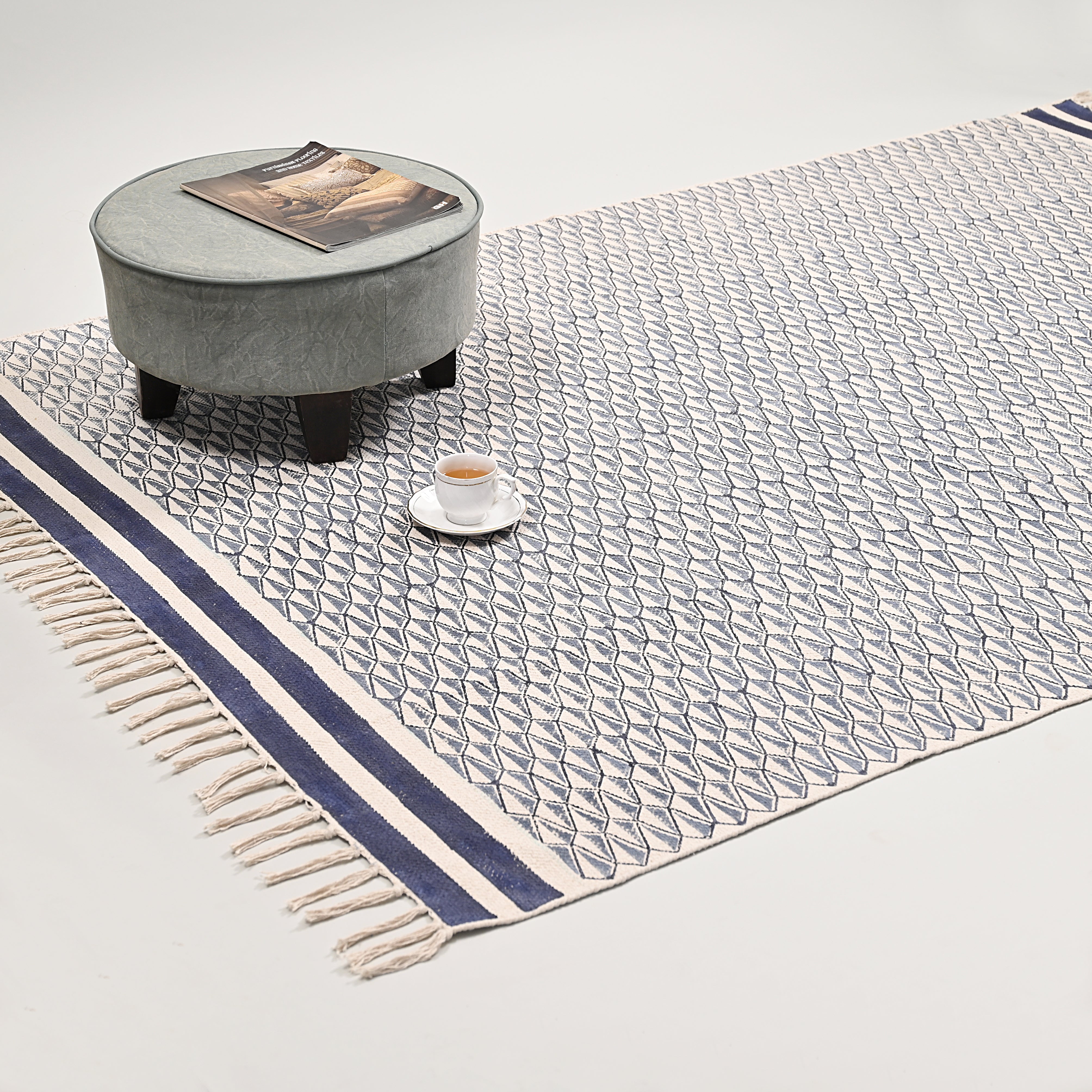 Retro Block Printed Area Rug