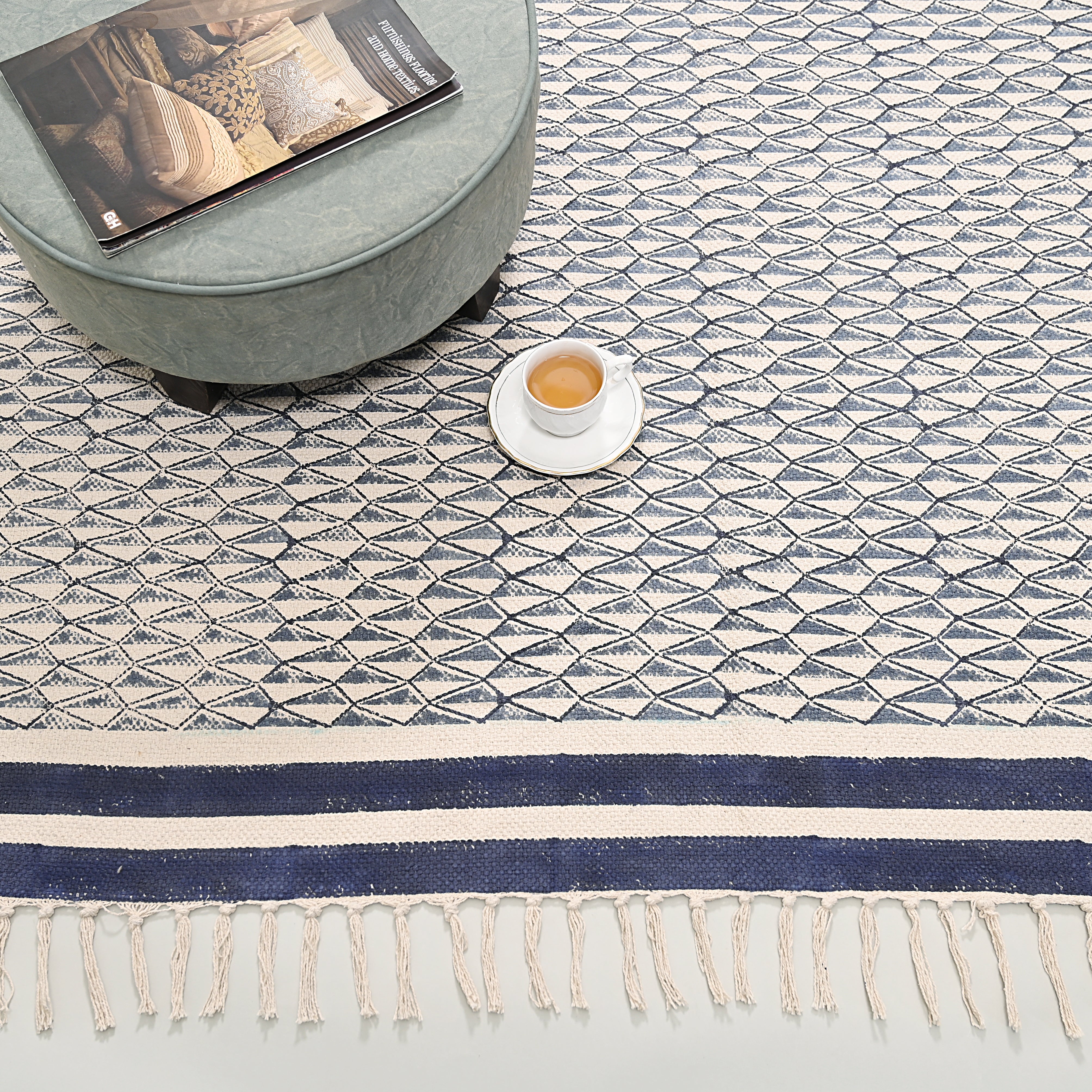 Retro Block Printed Area Rug