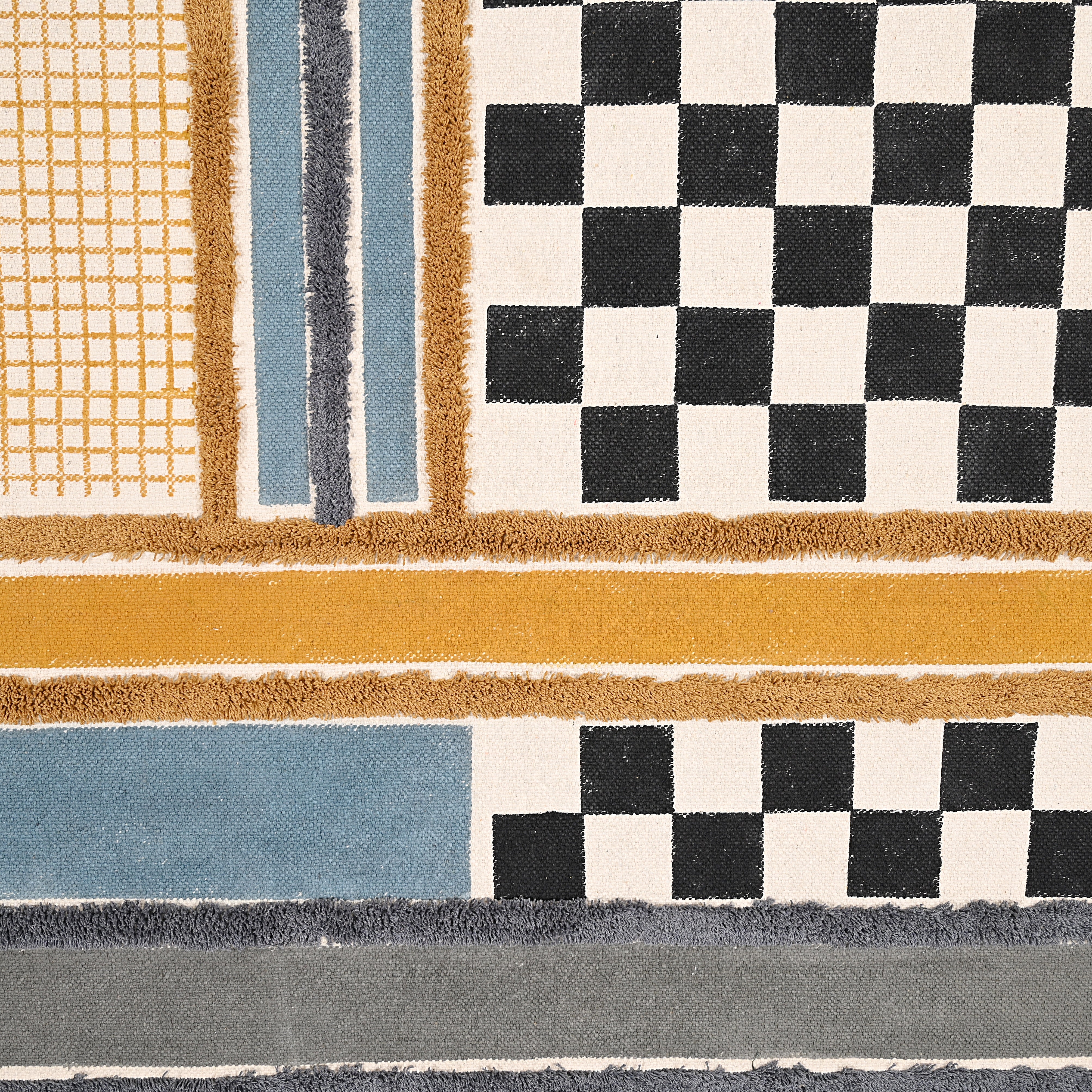 Checker Board Patch Area Rug