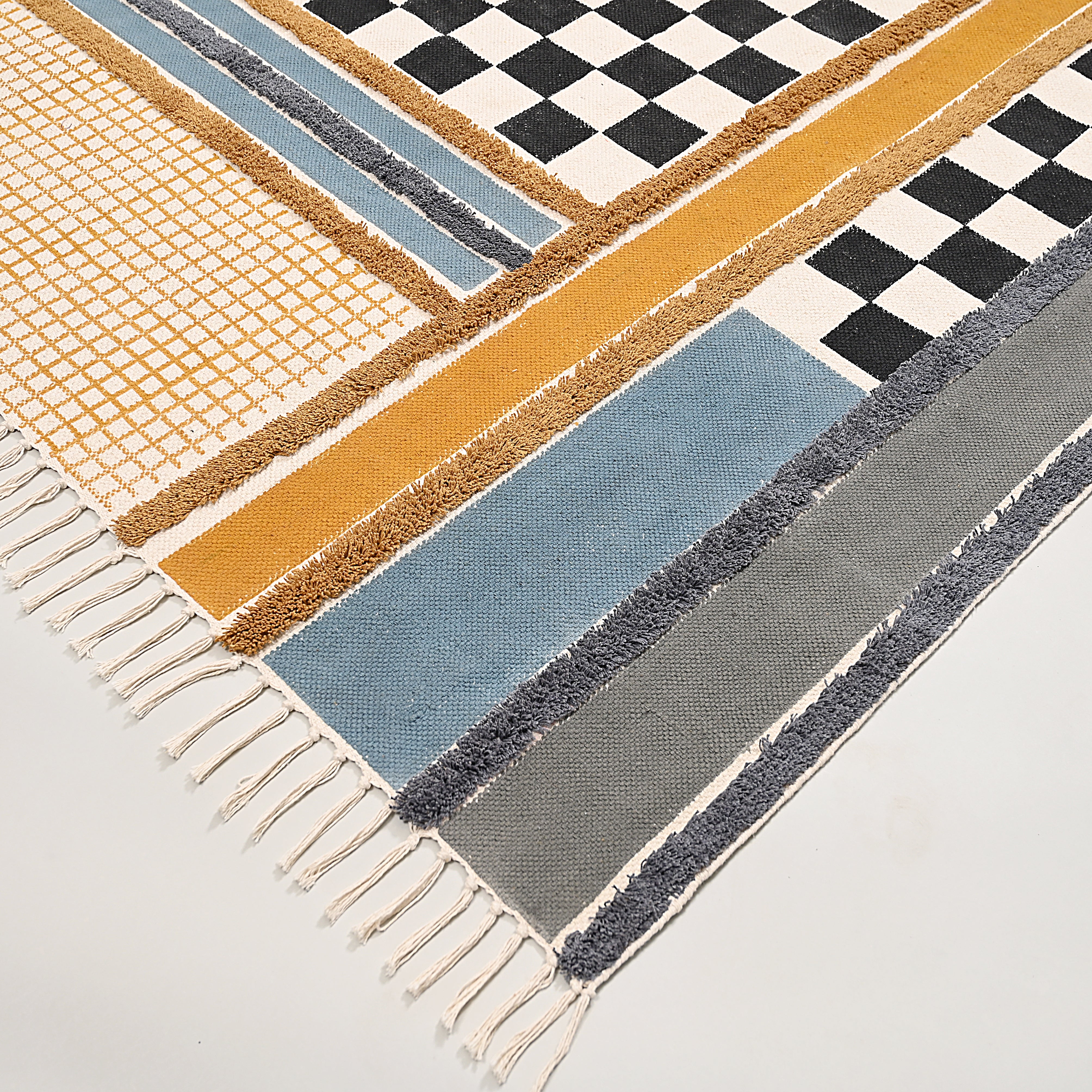 Checker Board Patch Area Rug