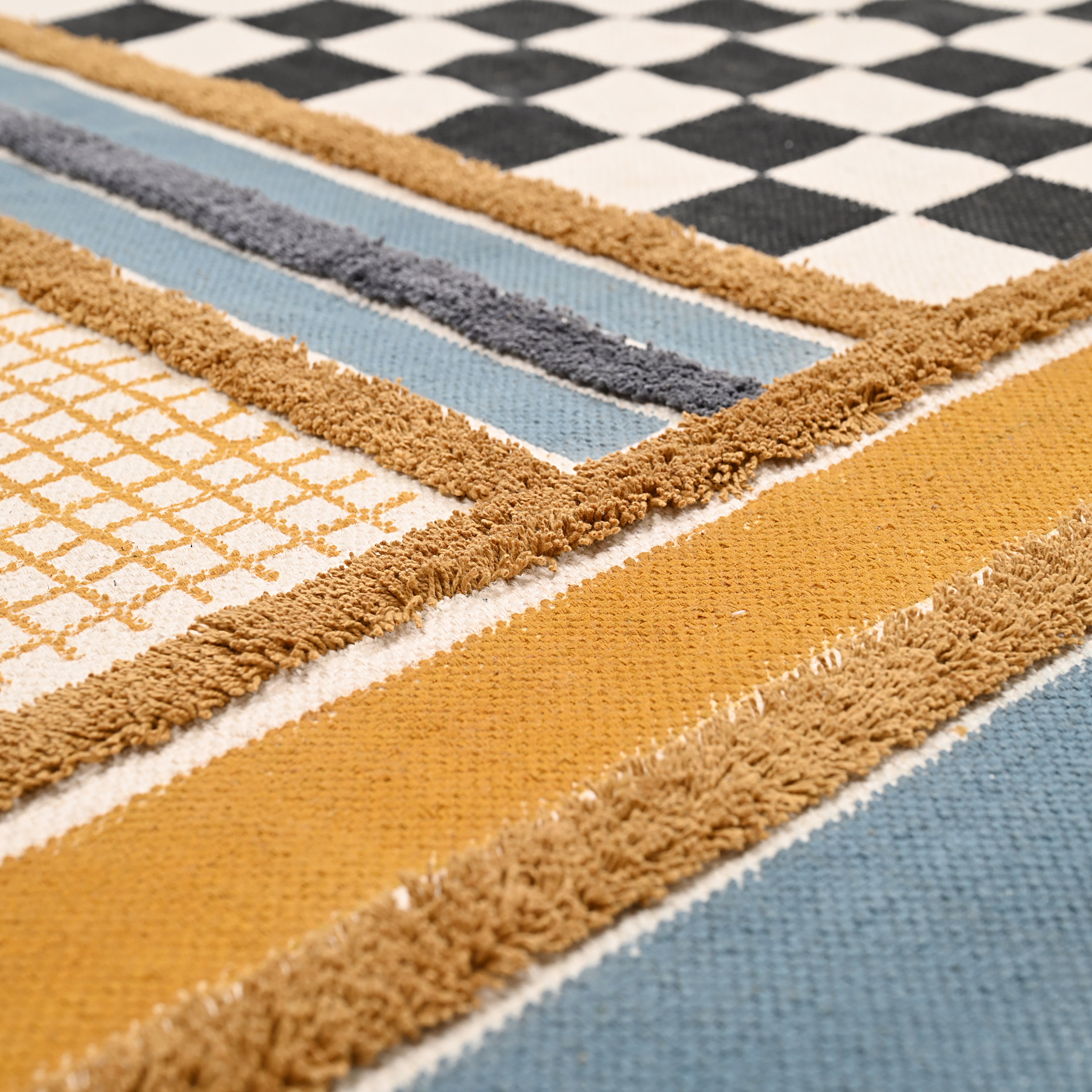 Checker Board Patch Area Rug