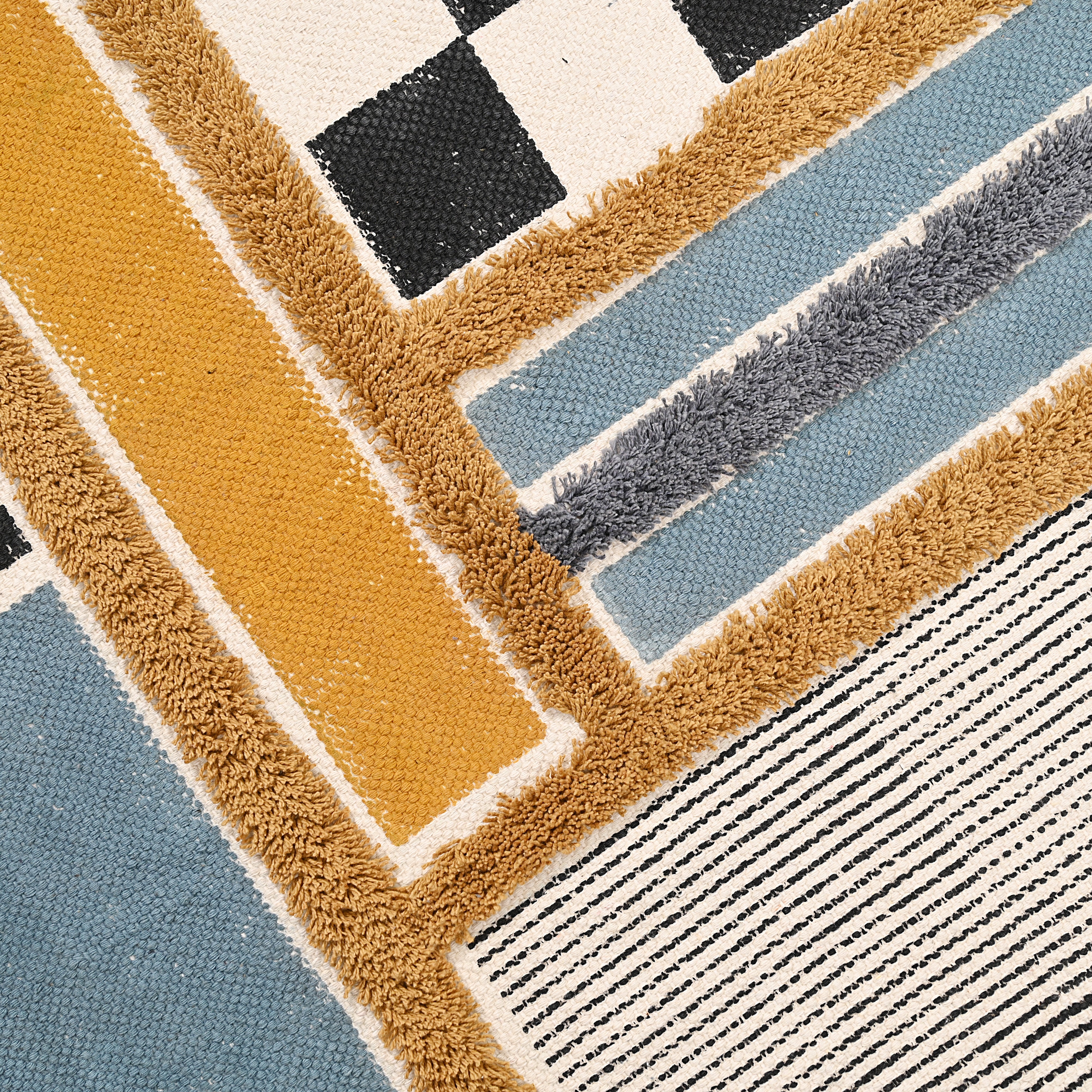 Checker Board Patch Area Rug